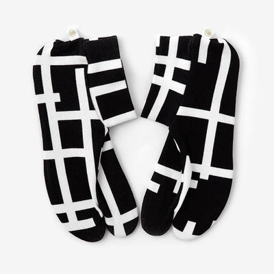 棉質圖案 彈性足袋襪／欄柵 小 ※防滑襪底