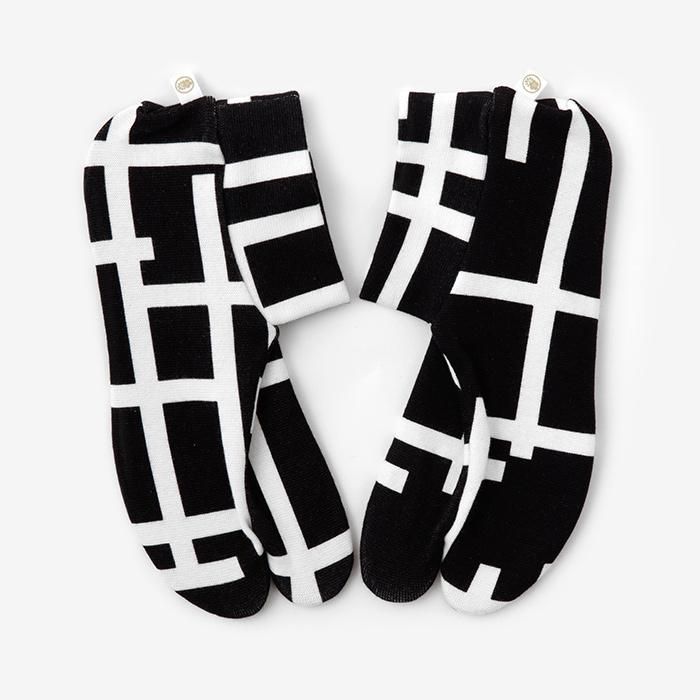스트레치Tabi 양말, 패턴면/작은 슬랫 (Sansho) *슬립 안티 슬립