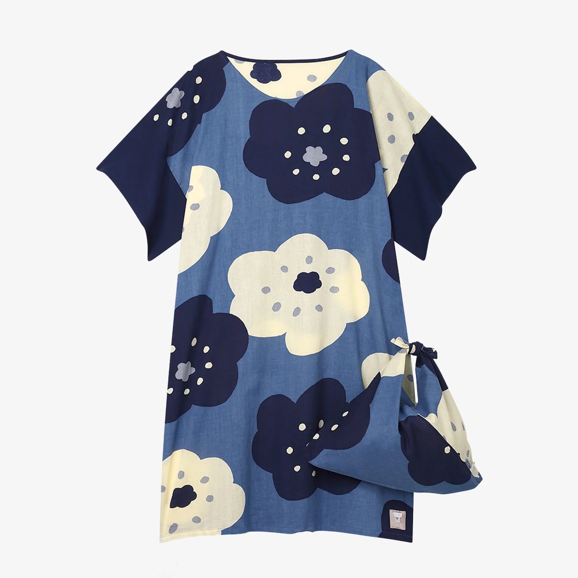 [En ligne seulement] SOU・SOU×Wacoal Takashima Chijimi 40/40 Kankantoi (kankantoi) manches 6/4 avec sac/sourire couleur fleur claire (couleur nuva)