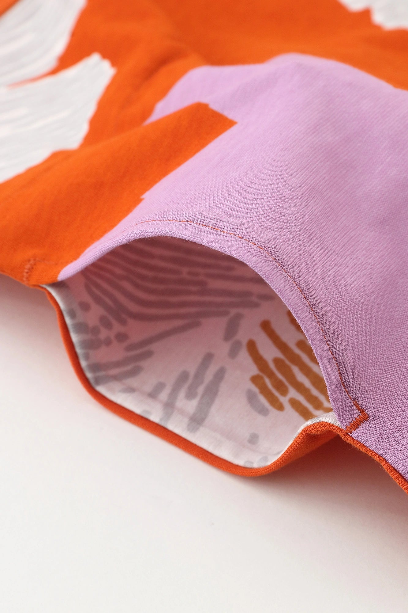 [Uniquement en ligne] SOU・SOU×Wacoal Vêtements rectangulaires larges (Kumi)/Rouge-orange (Akadaidai)×Pivoine (Shakuyaku) Chuka