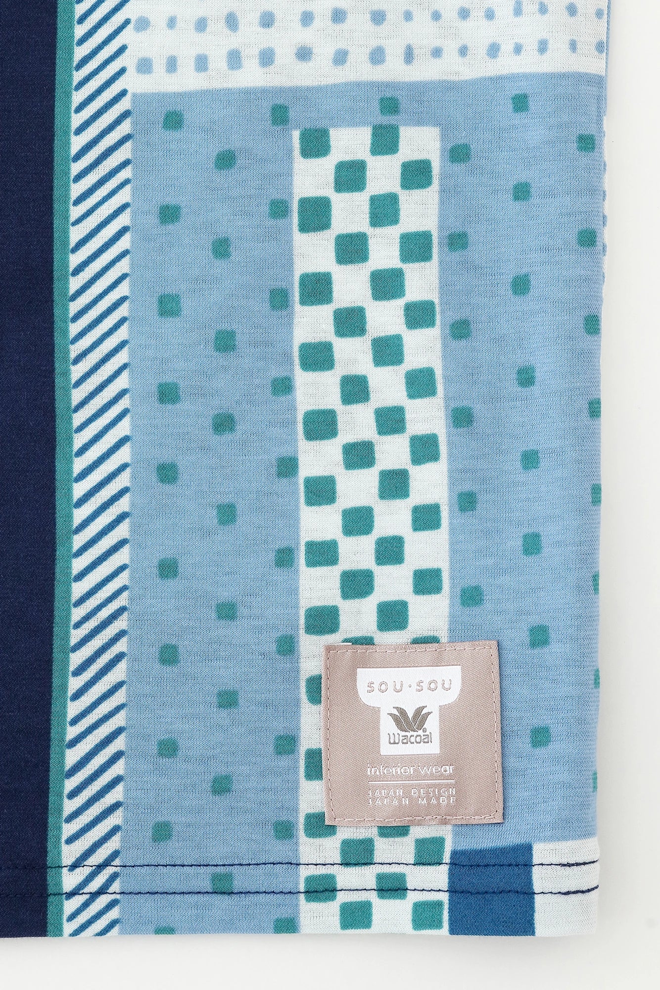 [En ligne seulement] SOU・SOU×Wacoal Large robe rectangulaire Kumi/Bleu foncé×Rikyu Yanagi