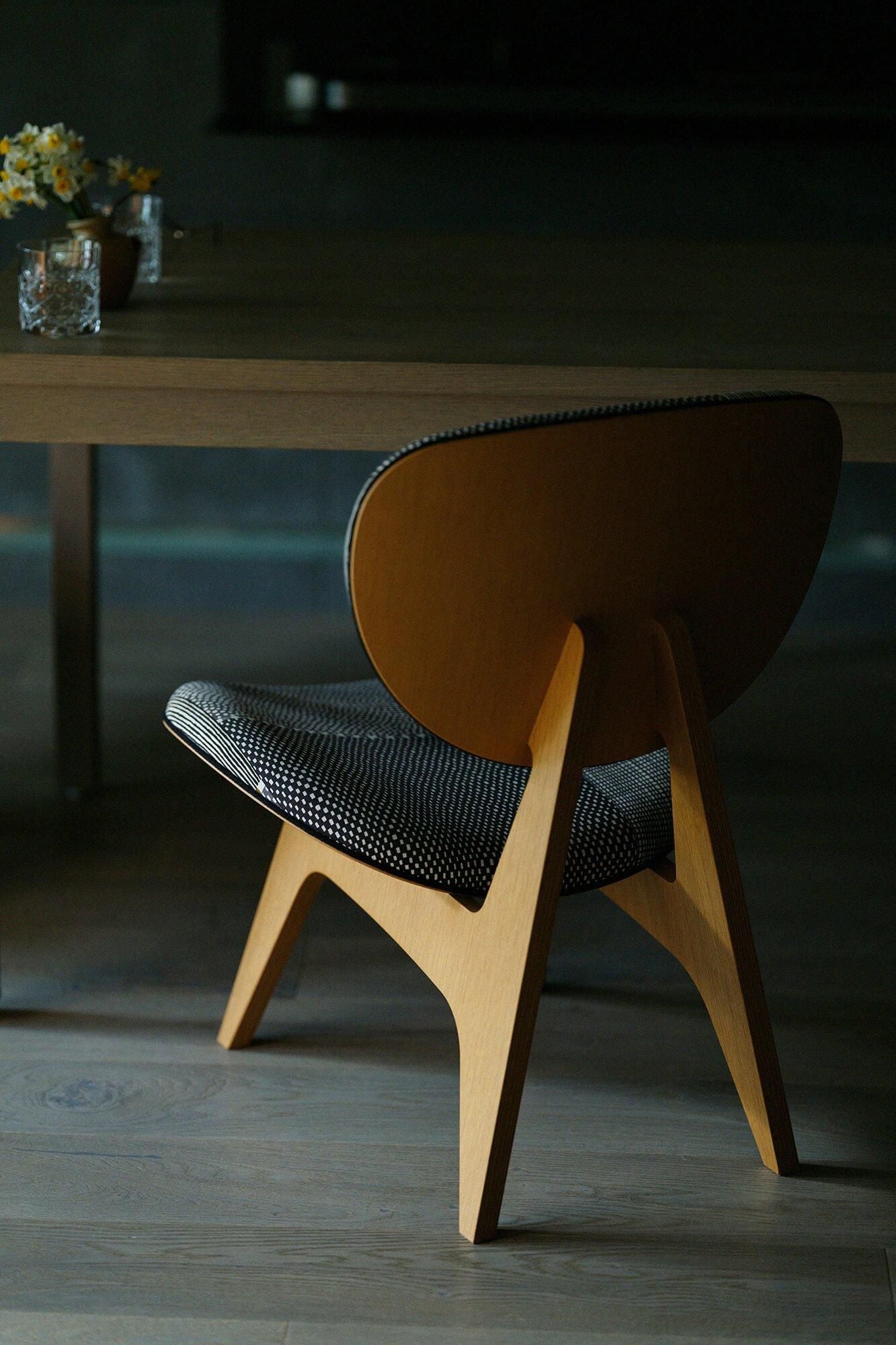 SOU・SOU×Tendo Mokko Middle Type Chair／Lines and Dots Ink Color(Sumiiro) [※DeliveryAbout a month and a half]