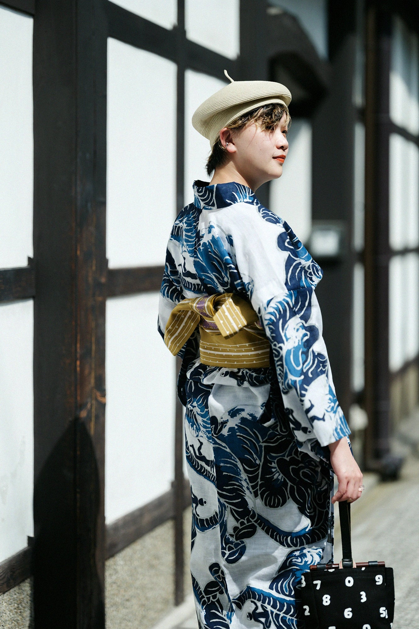 Hakata Half-width Obi Belt / Golden Ocher