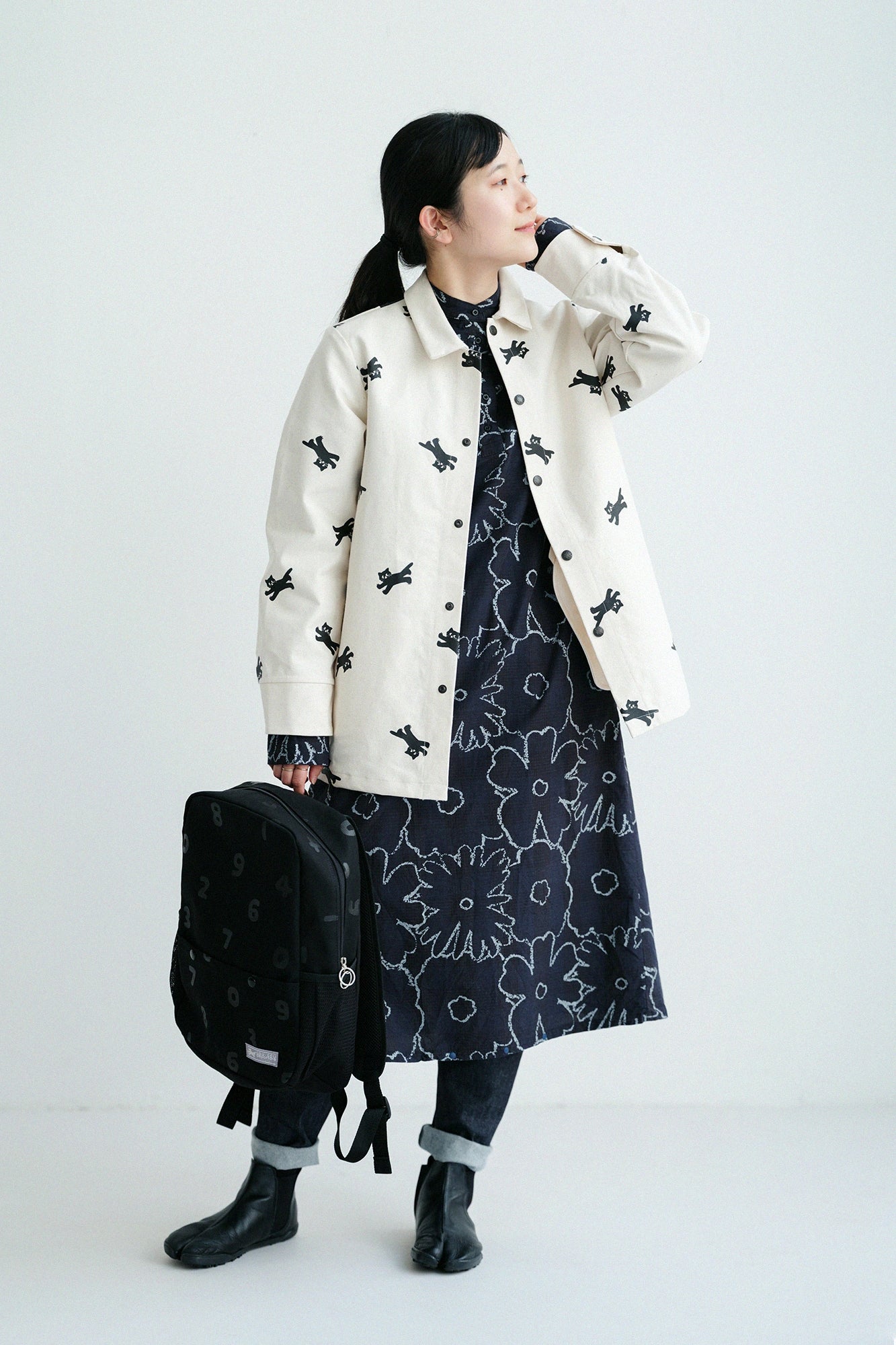 【3월 10일경 발송 예정】메란지 체크 H.N.BIKE원피스／오오라카낙서 