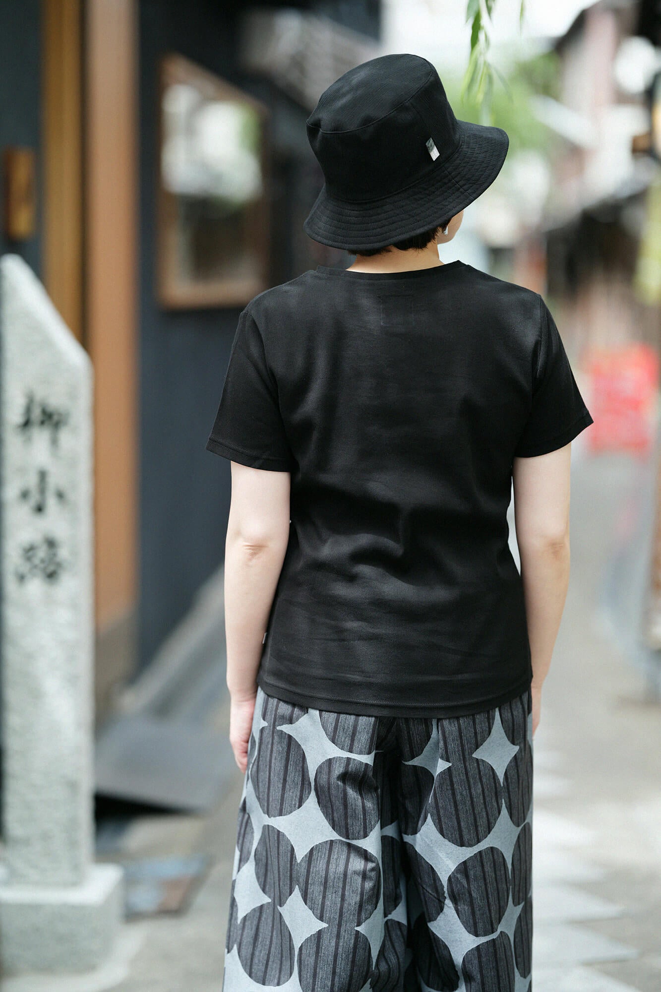 Chizimi Cotton 40/40 Short Sleeve Pocket T-shirt / Black × SO-SU-U Kon