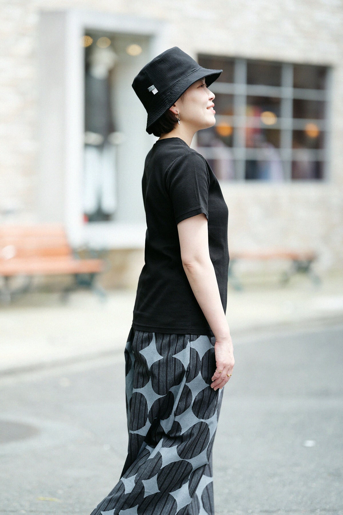 Chizimi Cotton 40/40 Short Sleeve Pocket T-shirt / Black × SO-SU-U Kon