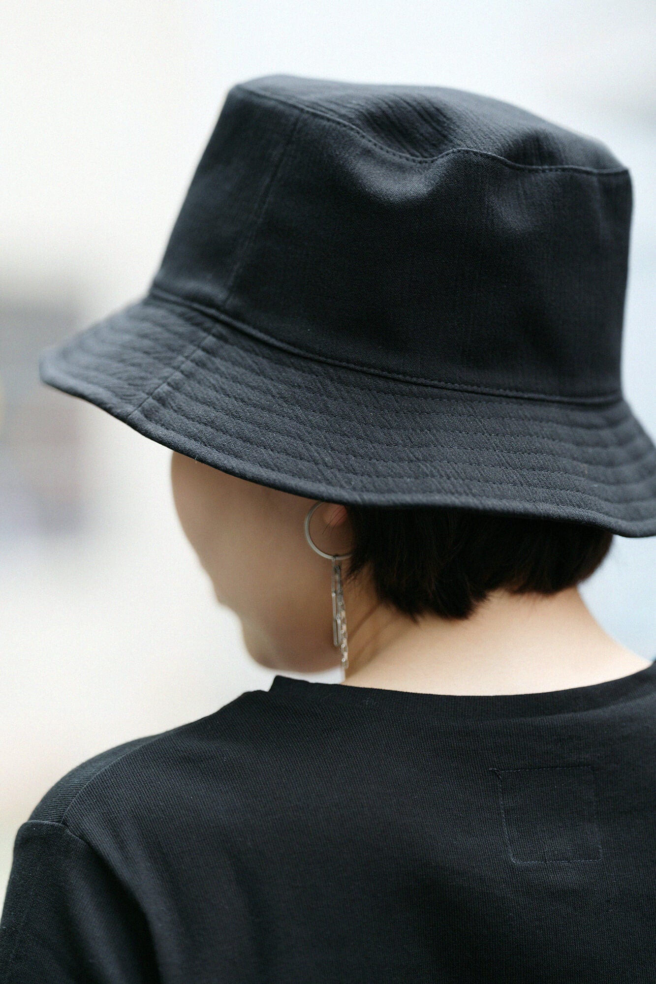Chizimi Cotton 40/40 Short Sleeve Pocket T-shirt / Black × SO-SU-U Kon