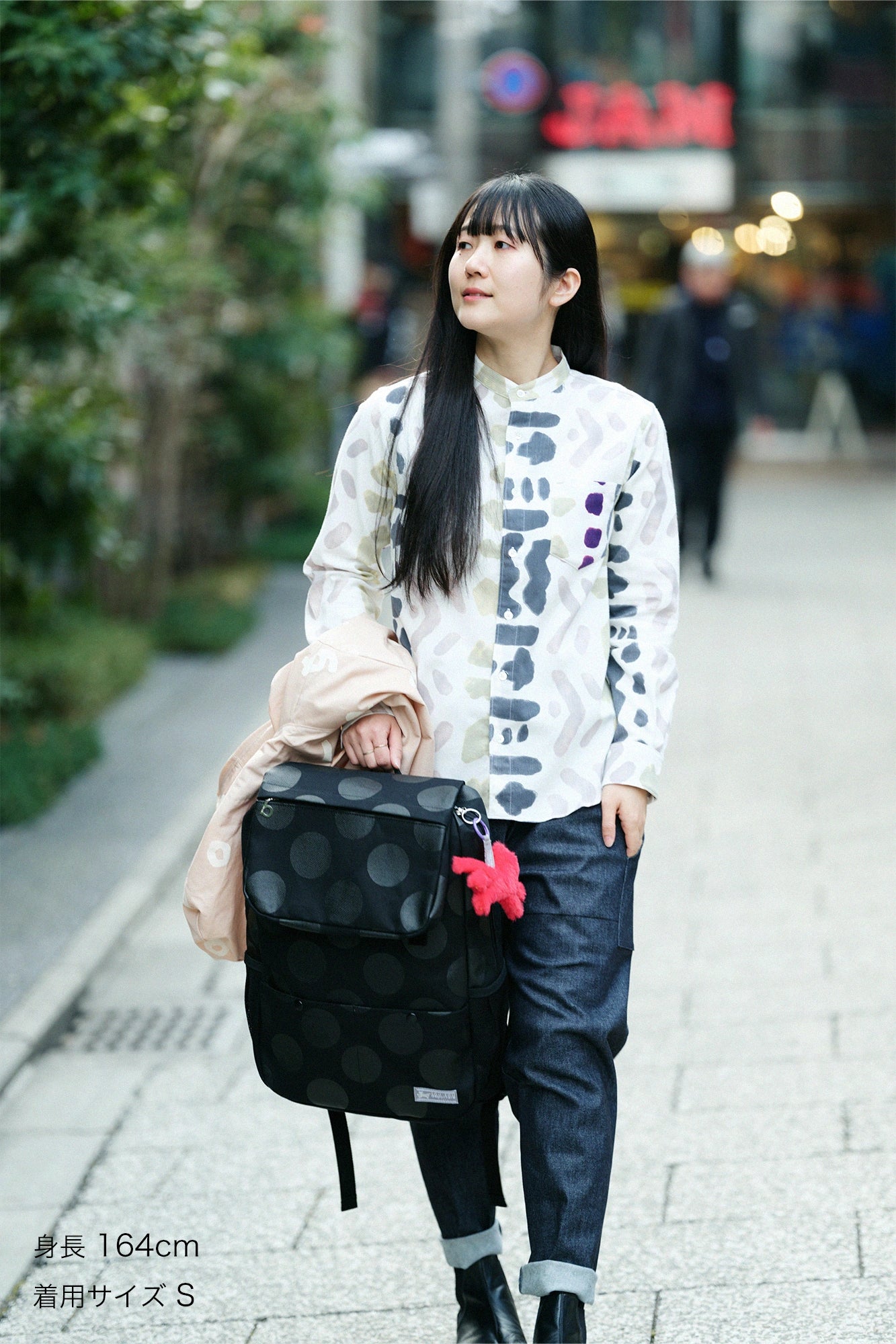 [Versand voraussichtlich um den 10. März] Takashima Chijimi 20/20 Stehkragenhemd/Muster (Monyou)