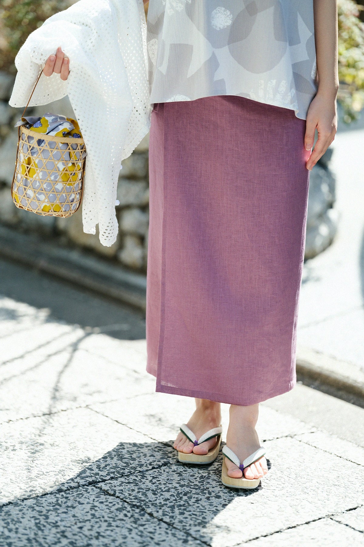 【Ships ard. 4/21】Linen Wrap Skirt / Sappanwood Rose