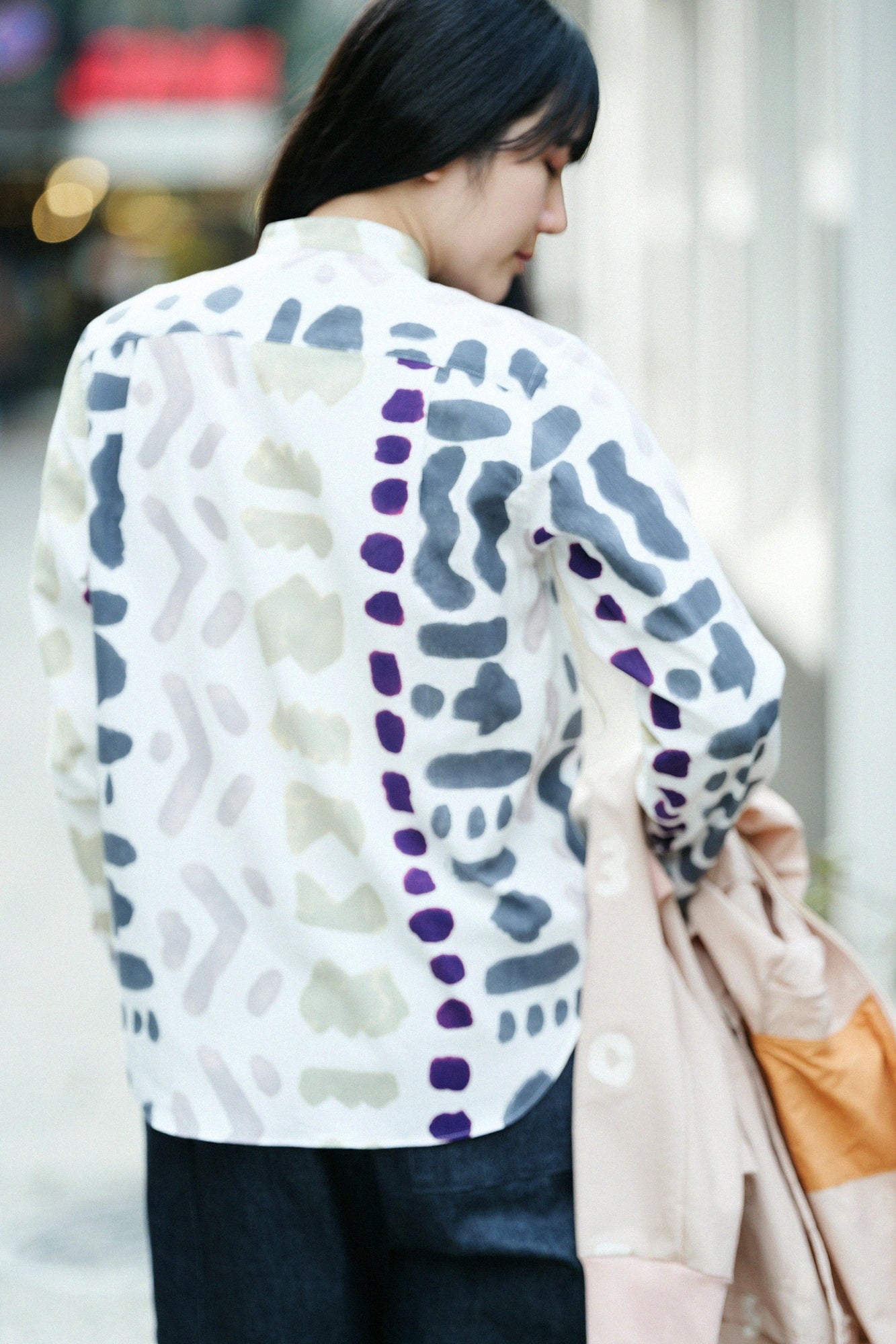 [Versand voraussichtlich um den 10. März] Takashima Chijimi 20/20 Stehkragenhemd/Muster (Monyou)