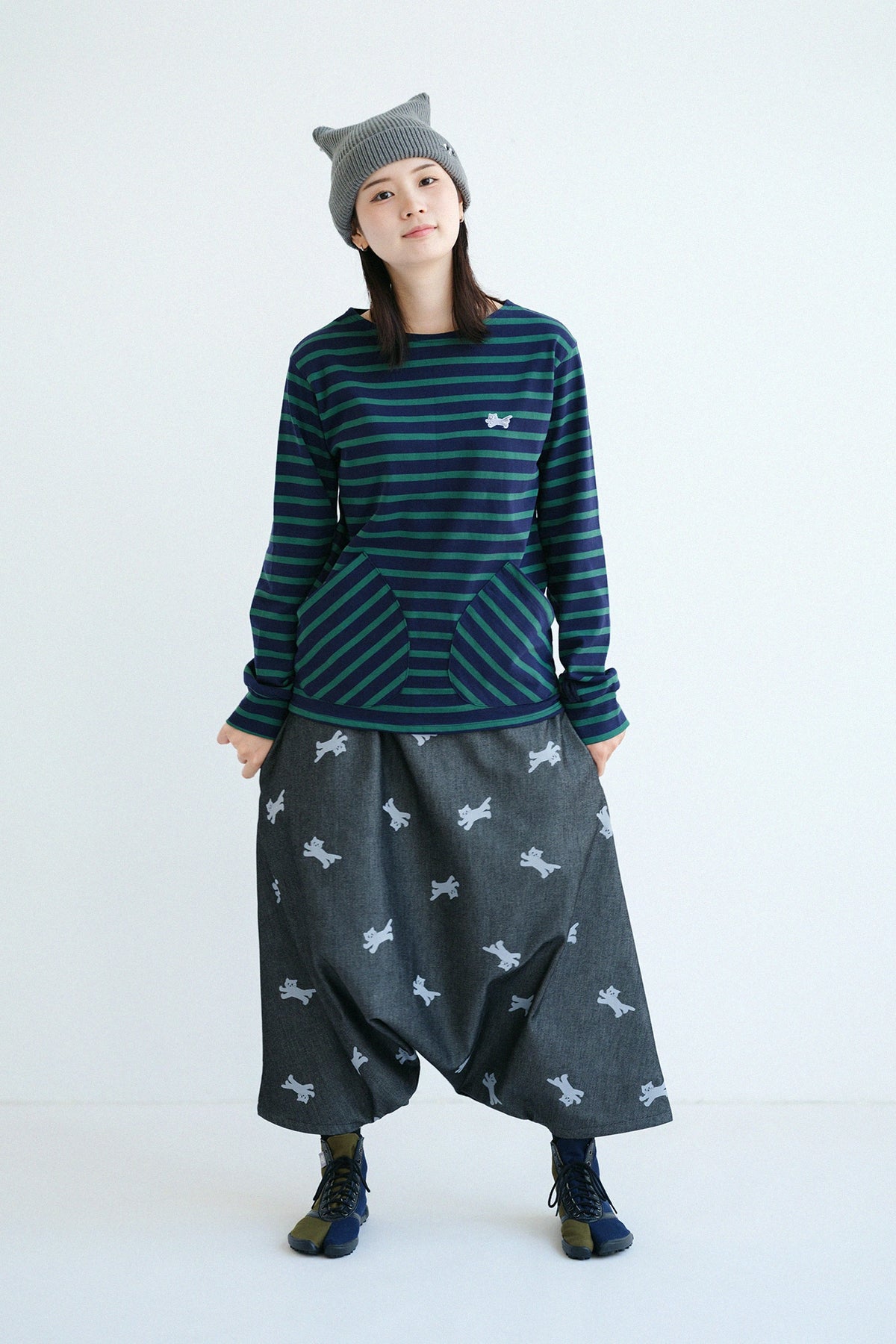 '身長：'162cm,'着用サイズ：'S,'※洗濯後寸法のものを着用'