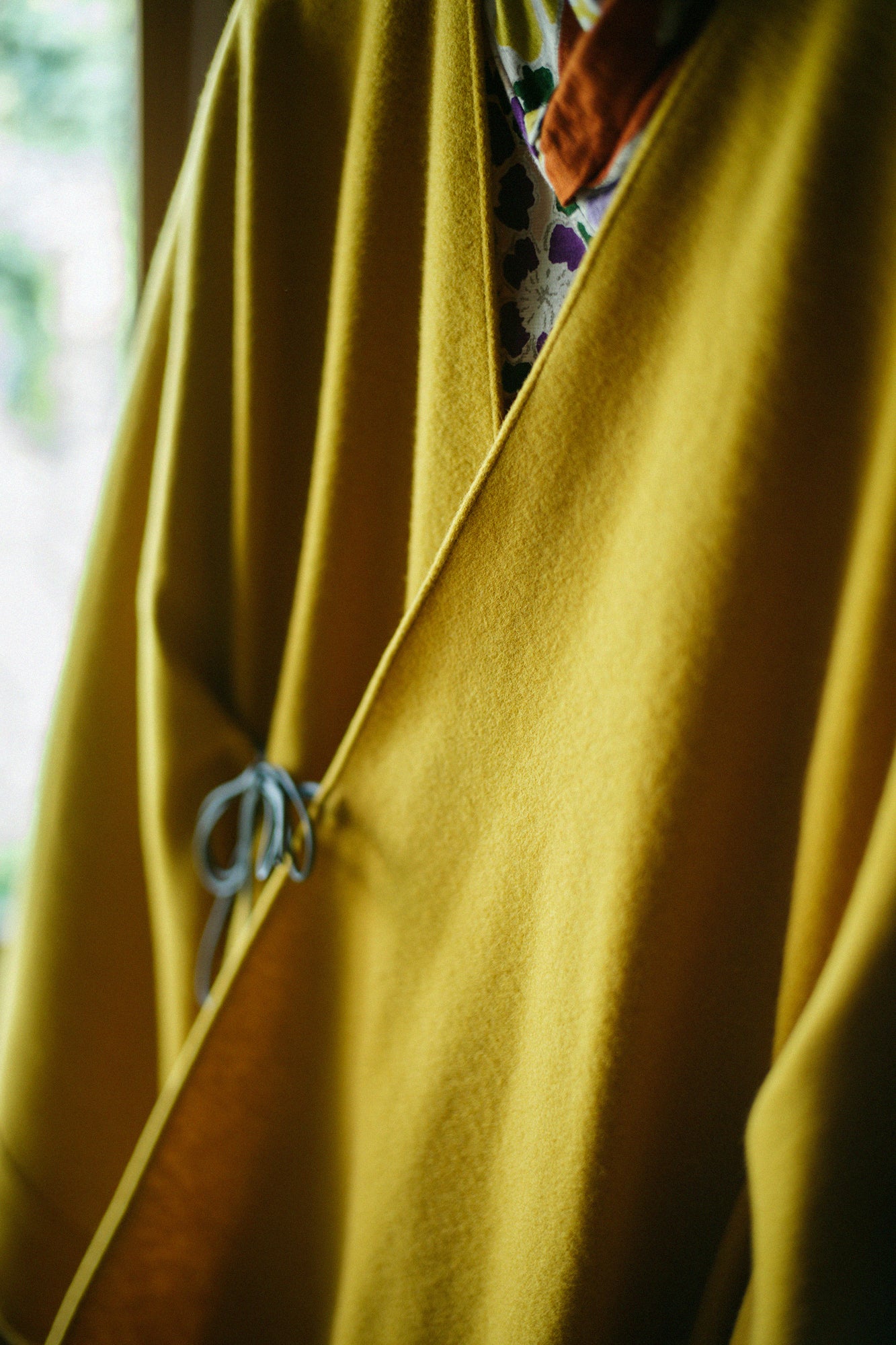 Wool Melton Kisaragi Poncho / Mustard