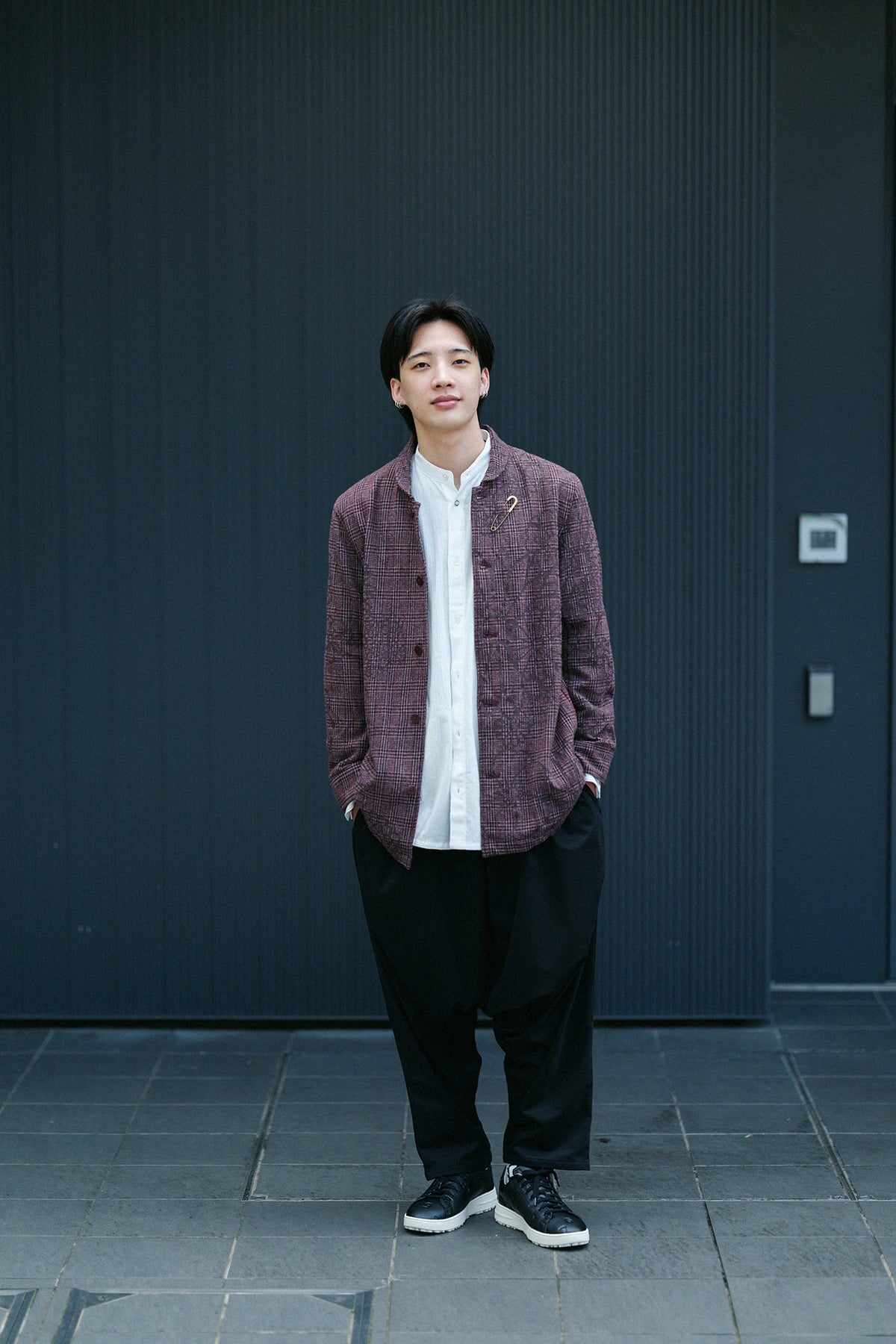 '身長：'176cm ,'着用サイズ：'L,'※洗濯後寸法のものを着用'
