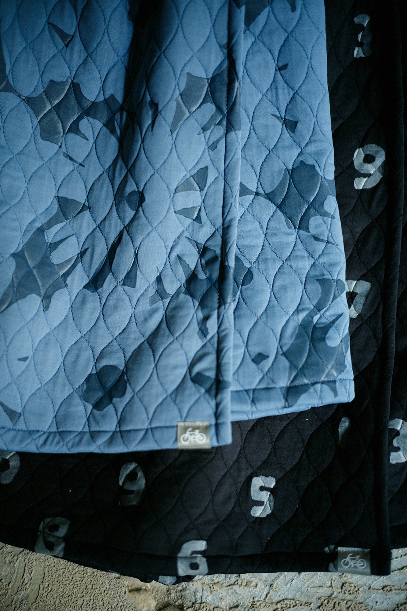 キルティングジャカール BIKEキュロット／おおらか サックスブルー