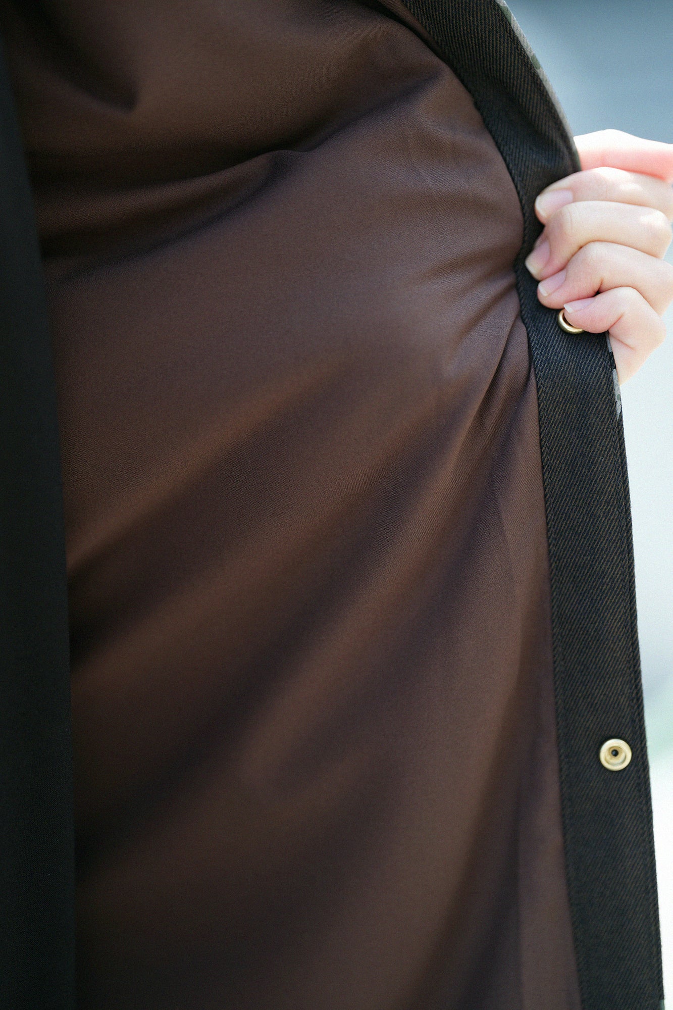 【Pre-order】Stretch Flannel Collarless Padded Coat／Owl Dark Brown（※Scheduled to be shipped around Dec 9）