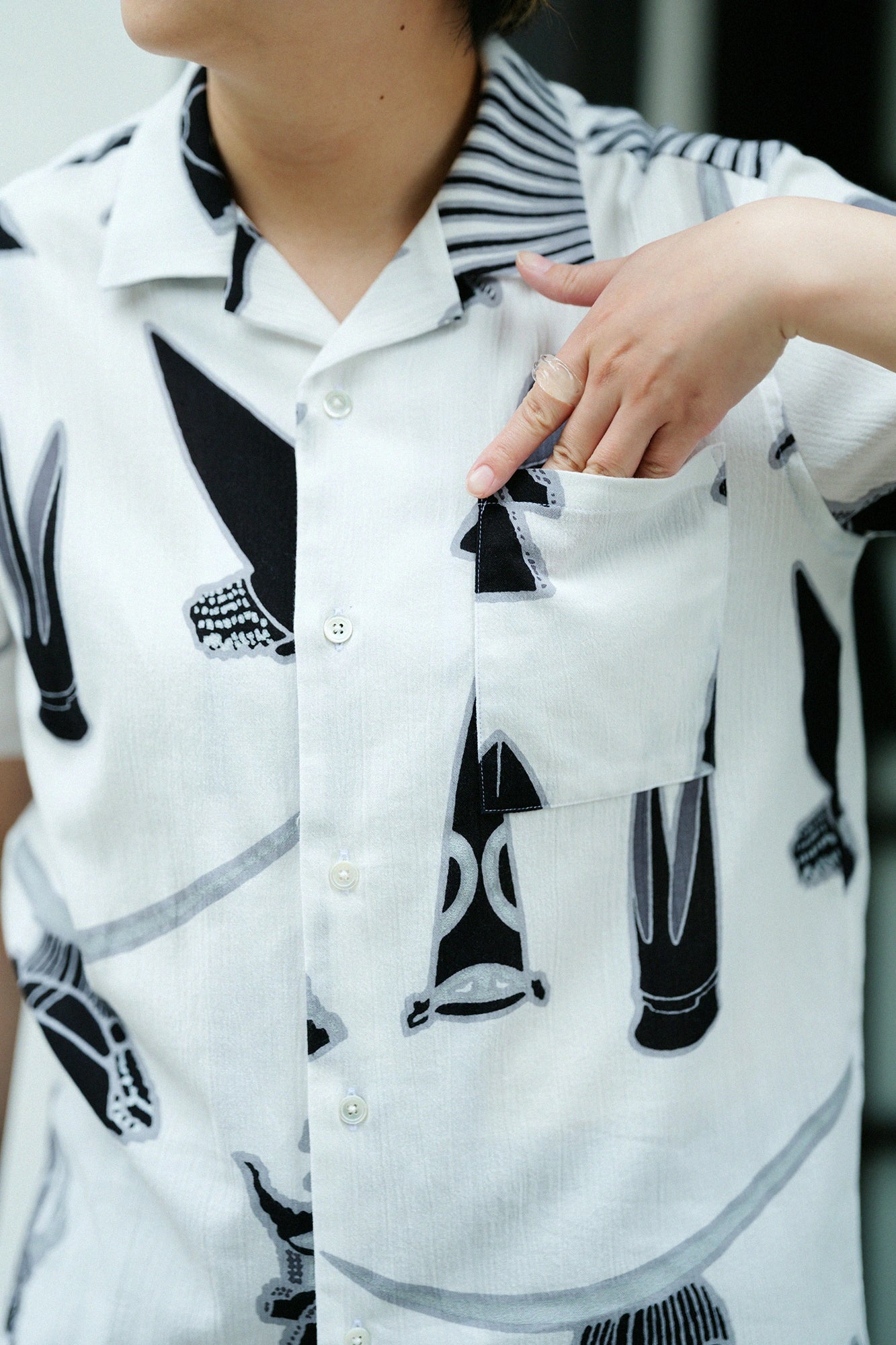 Chizimi Cotton 20/20 Open Collar Shirt／Helmet