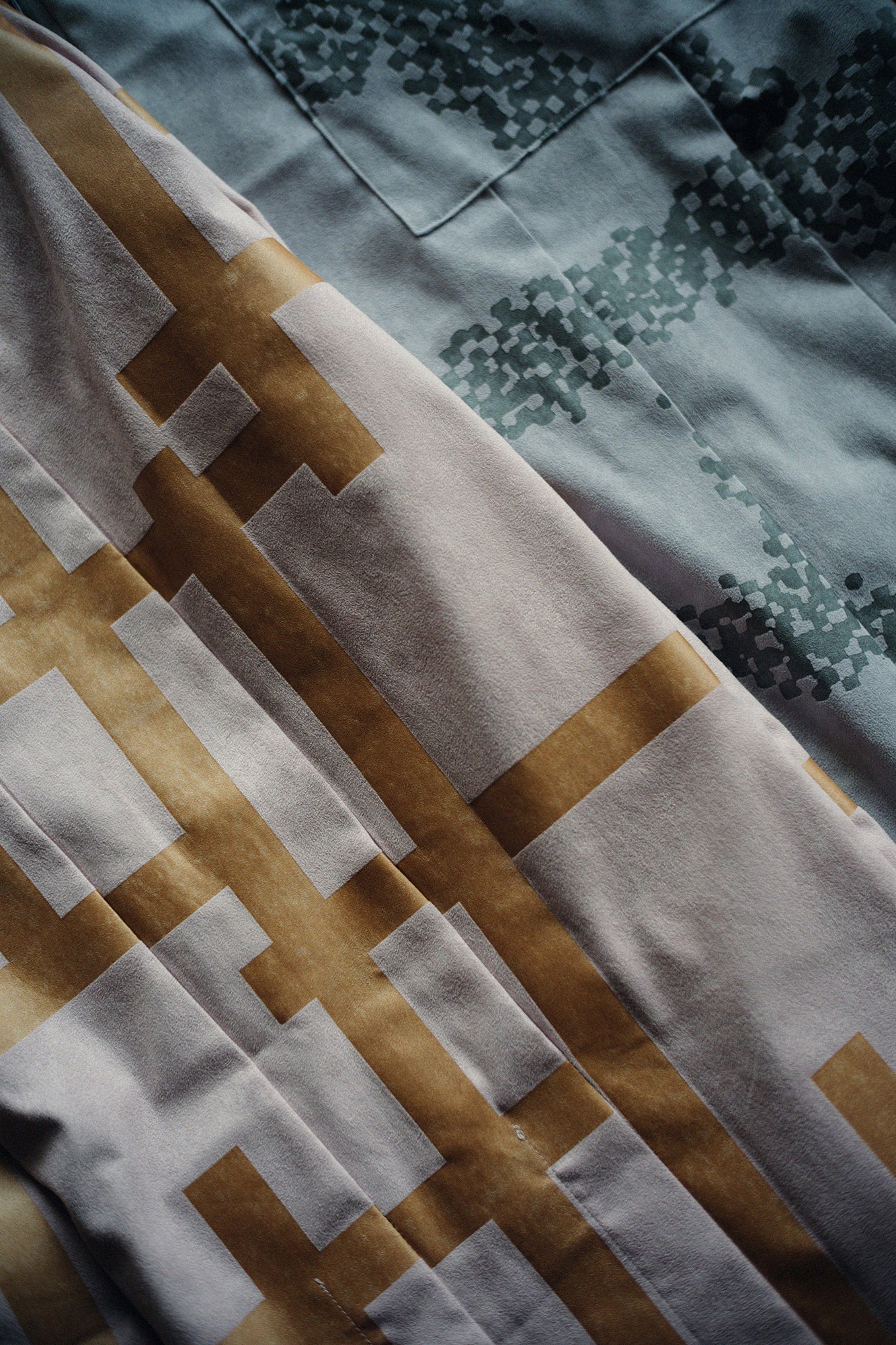 仿麂皮 袴形褲／欄柵 粉膚色