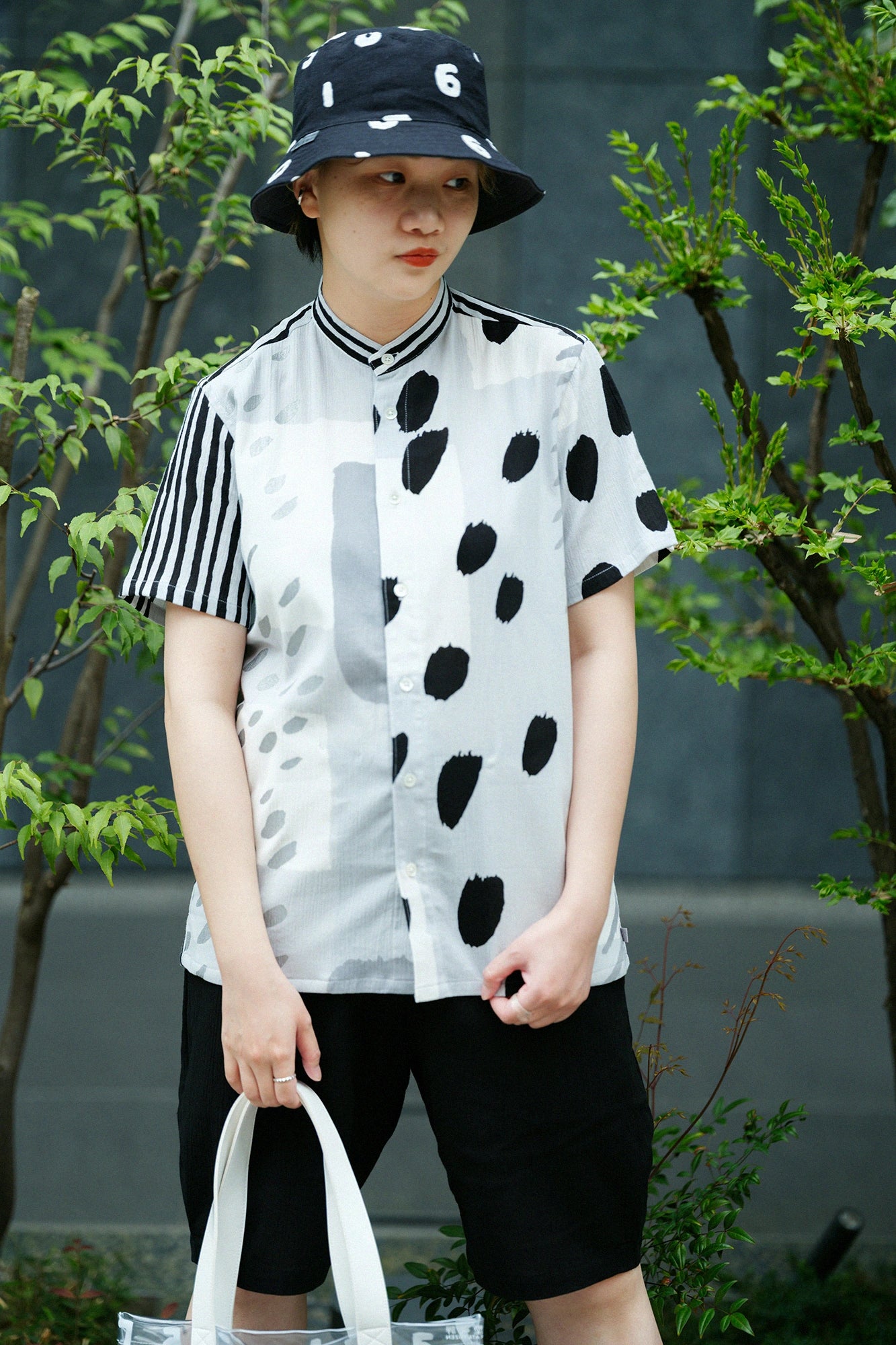 Chizimi Cotton 20/20 Stand Collar Short Sleeve Shirt SP 2.0／Alley