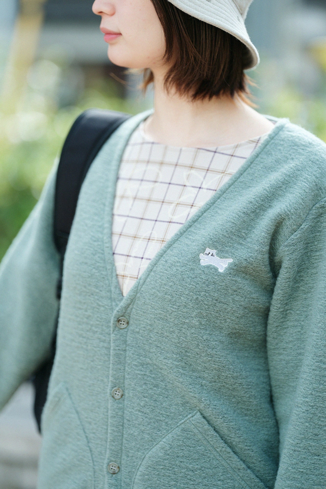 【◯预购】义大利毛绒针织V领L/S外套／薄荷绿（※预计于12月2日左右发货）