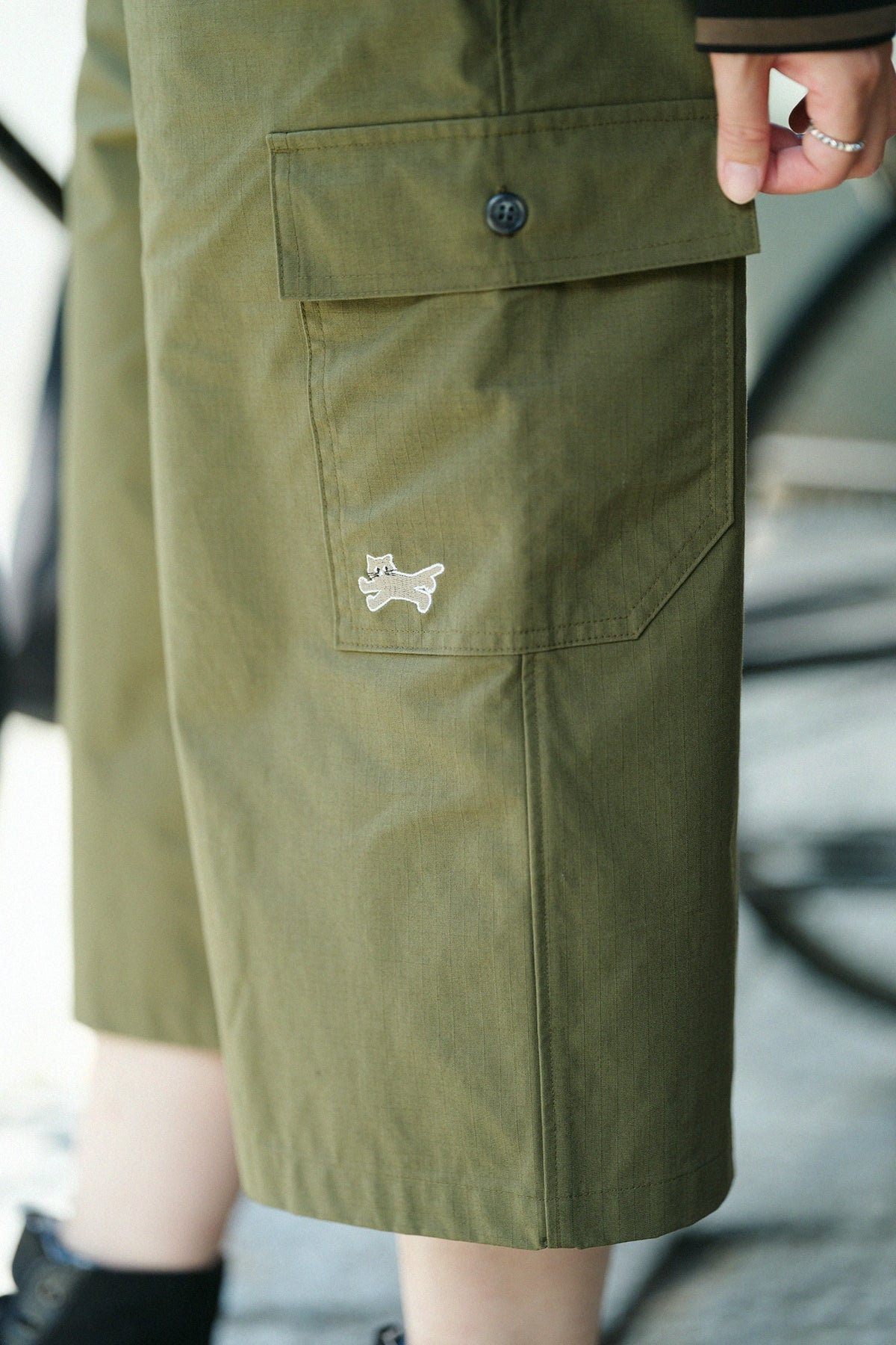 【มีกำหนดจัดส่งประมาณวันที่ 29 กันยายน】กางเกงควอเตอร์การ์โก้ MILITARY RIPSTOP / OLIVE GREEN 