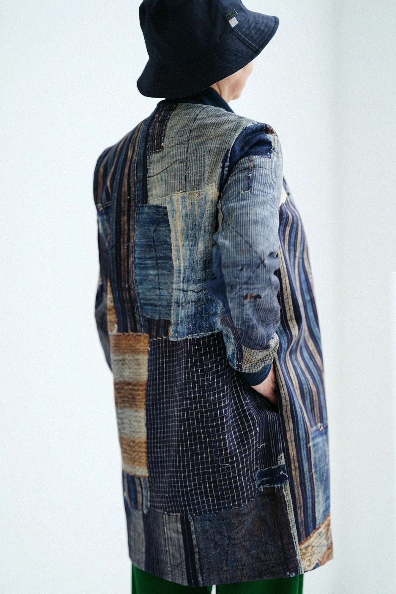 【3월 17일경 발송 예정】코튼린넨 능직스트레치 블루종/BORO II IJ