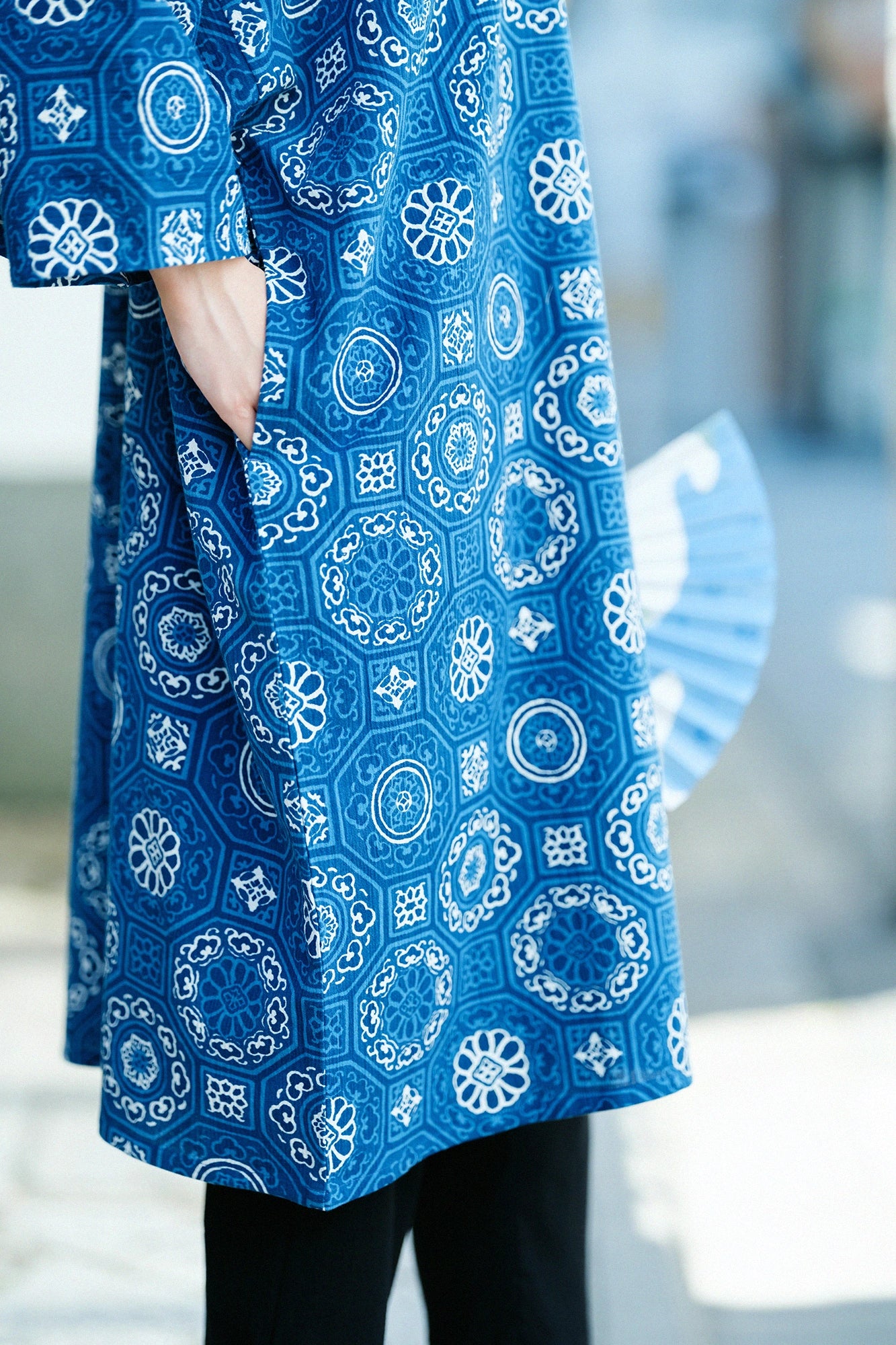 【Ships ard. 6/23】Chizimi Cotton 20/20 Ainasen Naginata Rectangular Dress / Gorgeous