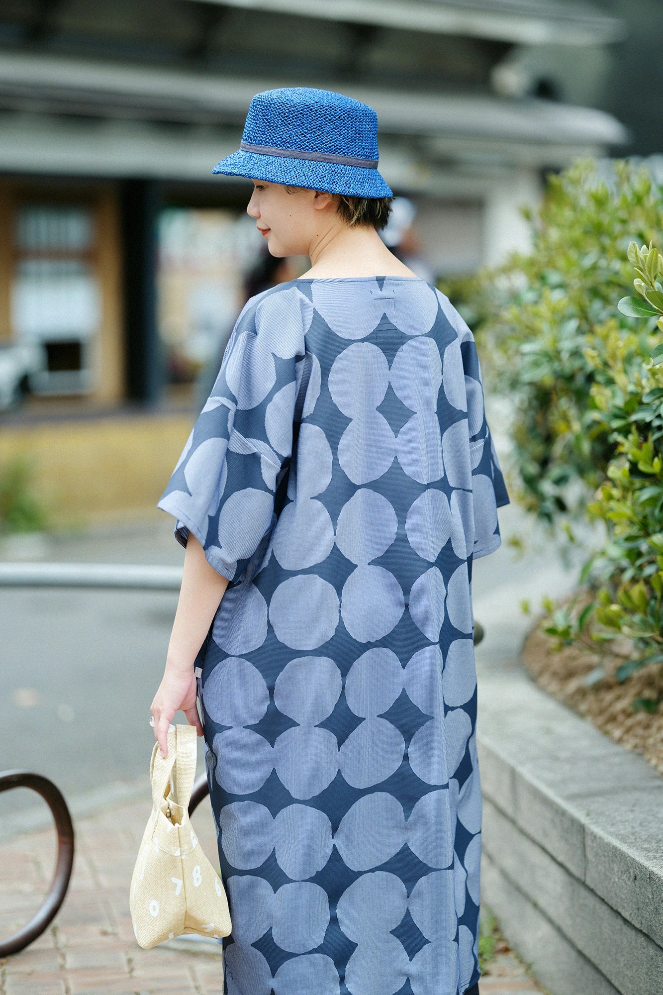 CORCORAN×VERTICAL® Knit Wide Sleeve Boat Neck One Piece／Marbles Heather Blue