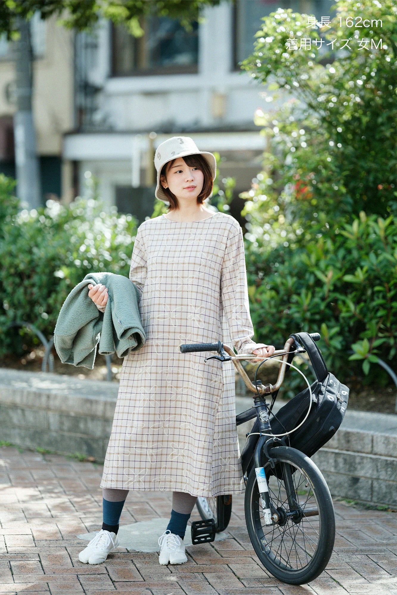 Soft Thermo(R)  內起絨  格紋 BIKE 連身裙  ／蘿蔔草