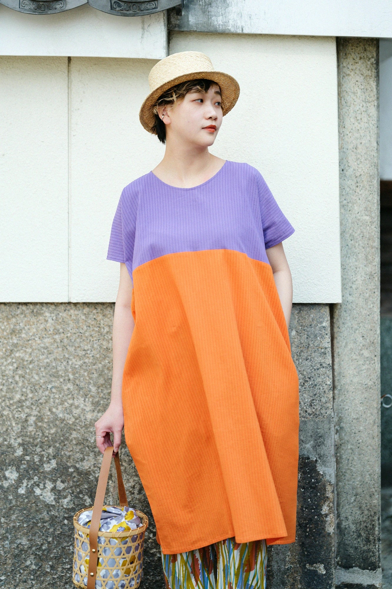 [Expédition prévue vers le 21 avril] Takashima Jiji 40/20 Akiha Rectangular Cloth Kumi/Benifujinando x Red Orange