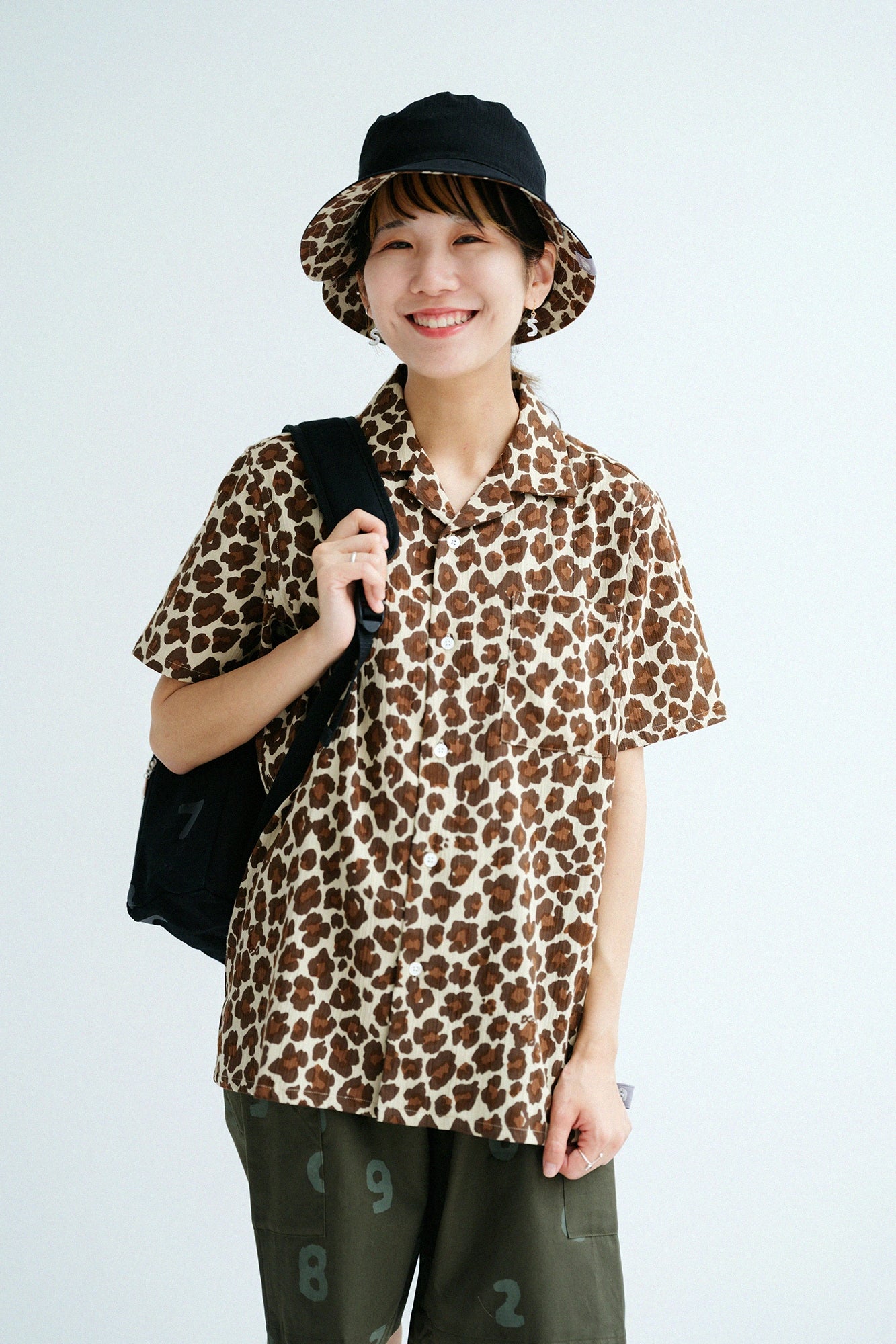 【6/30左右发送】高岛缩棉20/20 双面用BIKE HAT／depo leopard Daylight
