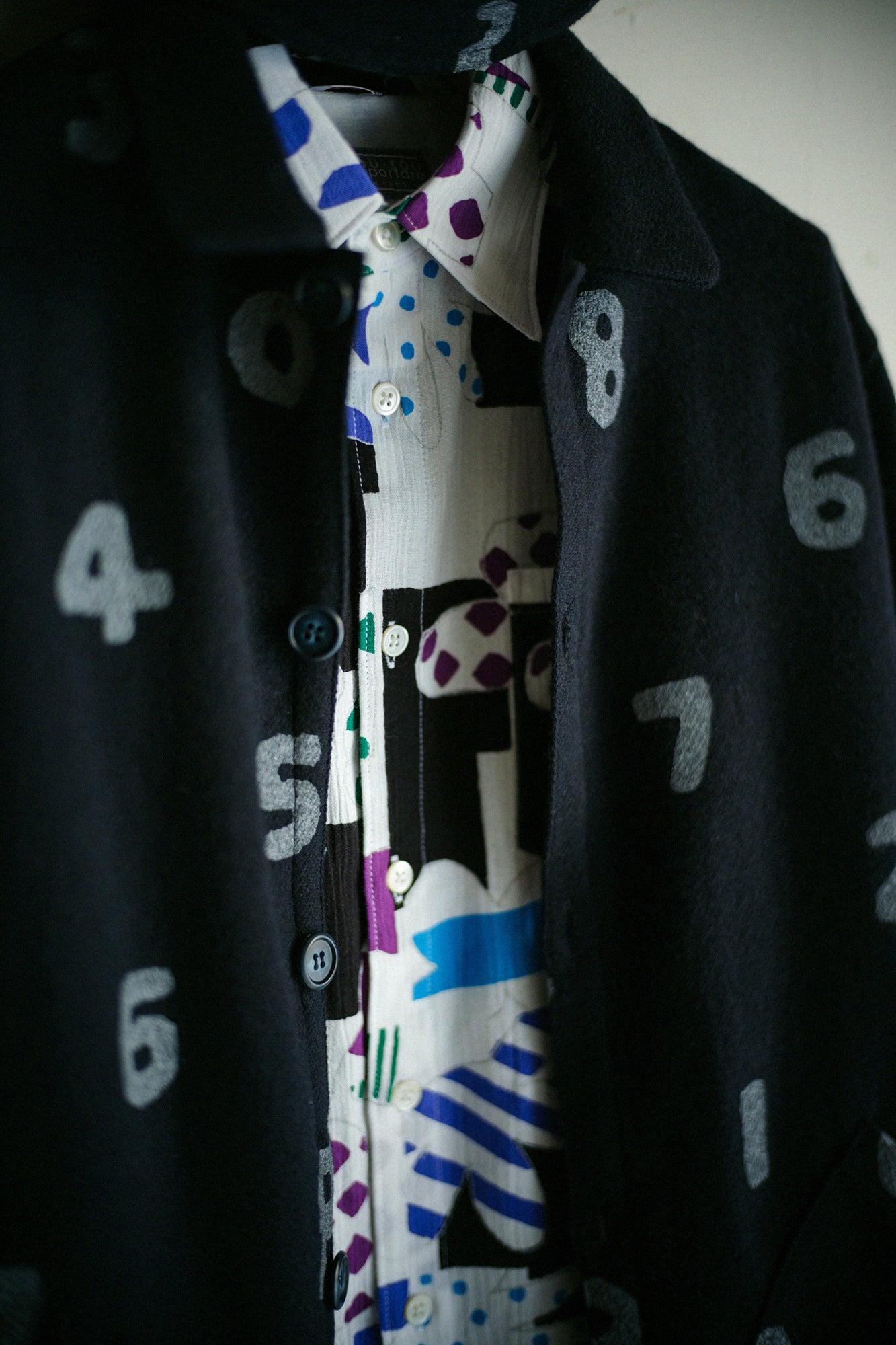 CORDURA® Combat Wool Cardigan with Collar／SO-SU-U Navy 