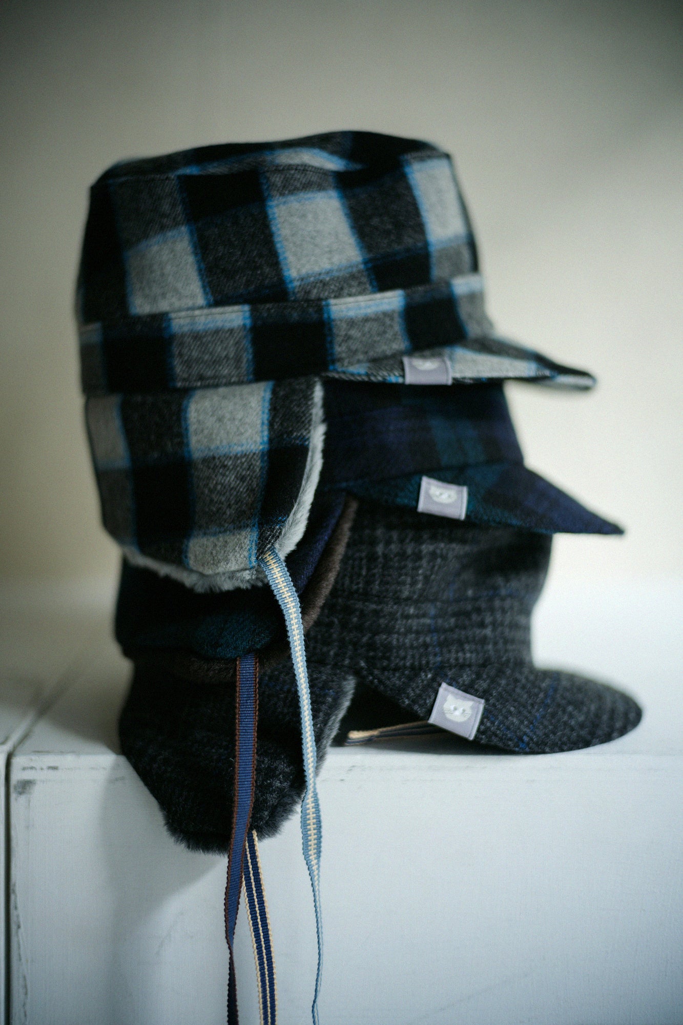 Bishu Tweed Boa BIKE CAP／Black Watch Tantan×SO-SU-U