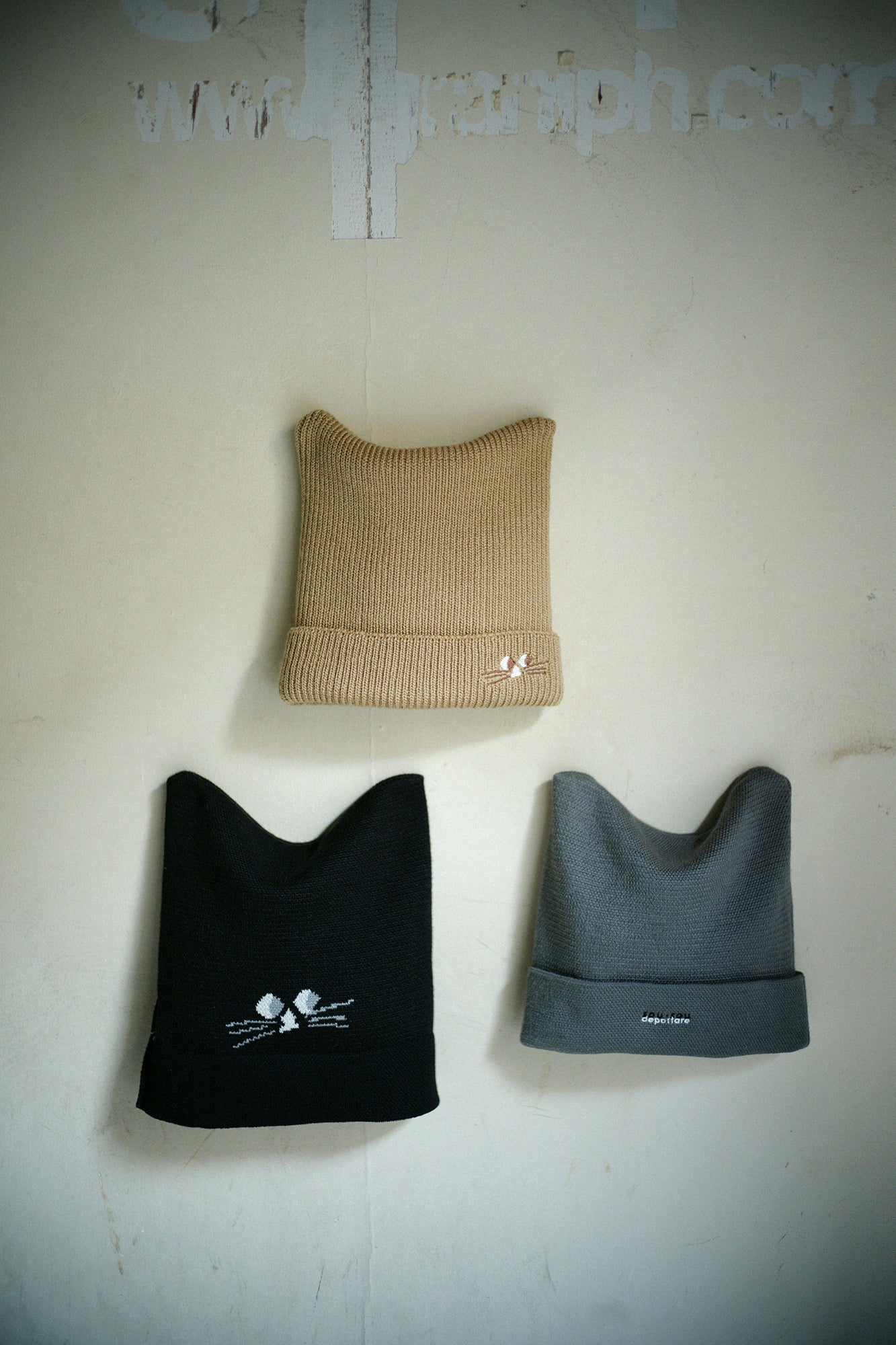 depo Nyan Jacquard Knit Cap／MiddleGrey