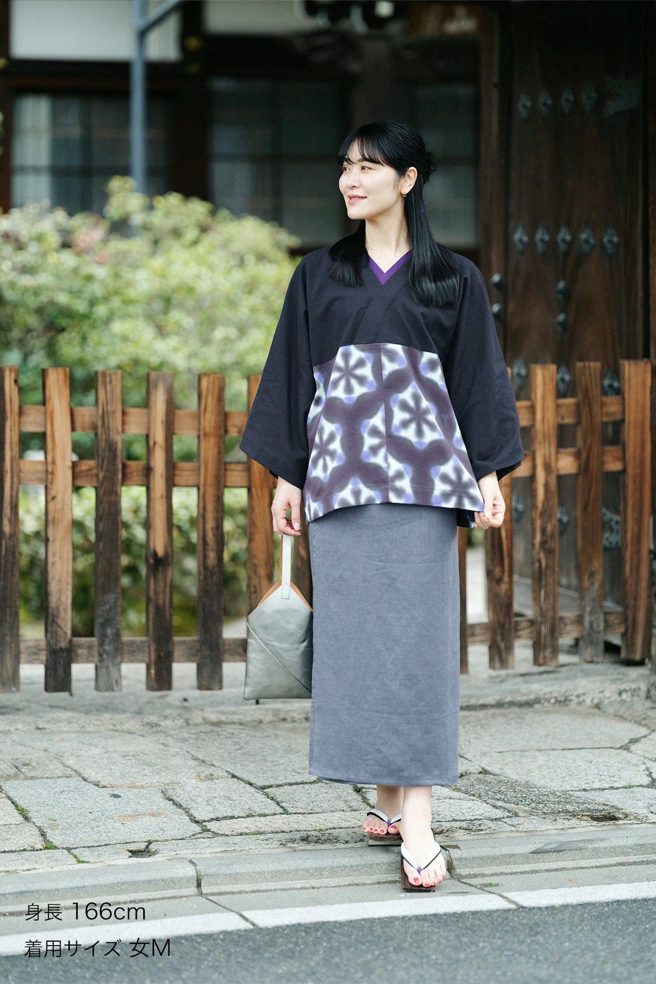 [Expédition prévue vers le 22 avril] Mari Momen, Arimatsu Narumi Shibori, Ise Cotton, Okatabira Short(Mijikatake)/Nubairo x Flocon de neige (Sekka) Nuit de sapin
