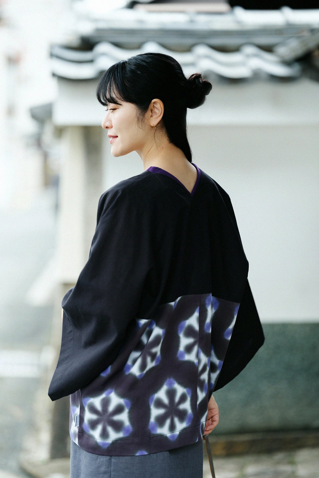 [Expédition prévue vers le 22 avril] Mari Momen, Arimatsu Narumi Shibori, Ise Cotton, Okatabira Short(Mijikatake)/Nubairo x Flocon de neige (Sekka) Nuit de sapin