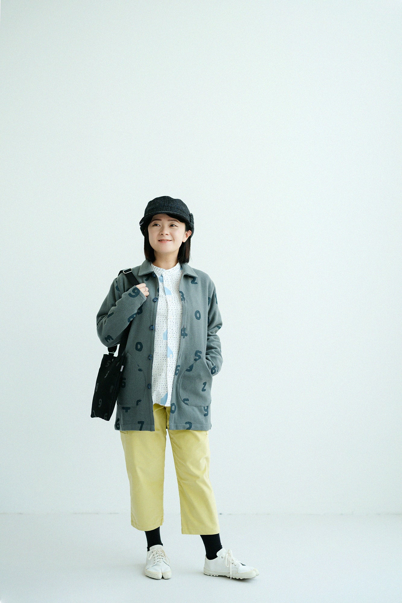 Chizimi Cotton 20/20 Stand Collar Shirt／Morning in Winter