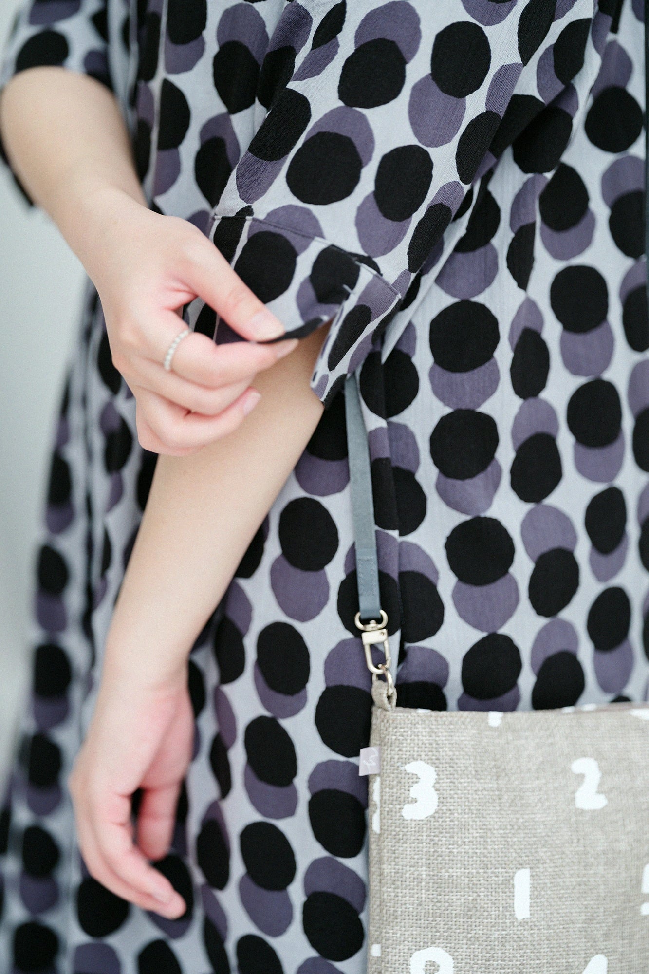 Chizimi Cotton 20/20 Gran Shirt Dress Elbow Length Sleeve／Marbles Layering  