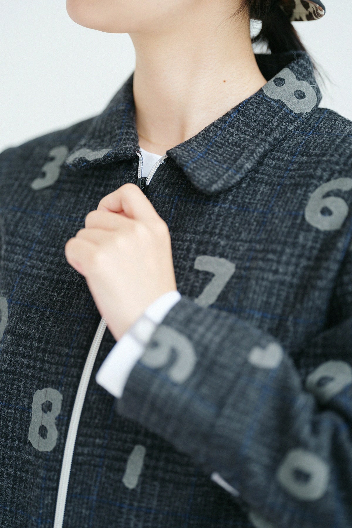【Ships ard. 9/29】Bishu Tweed Collared ZIP UP Jacket／SO-SU-U Glen Check