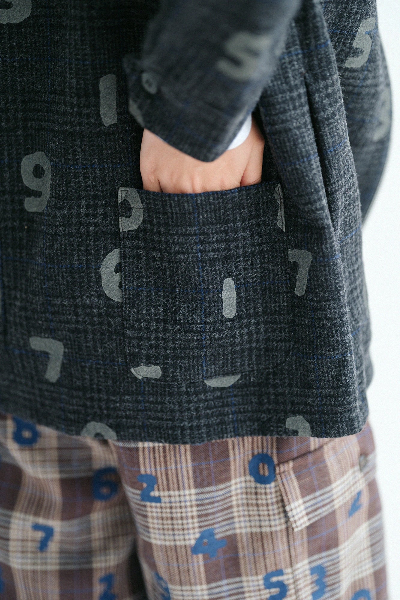 【Ships ard. 9/29】Bishu Tweed Collared ZIP UP Jacket／SO-SU-U Glen Check