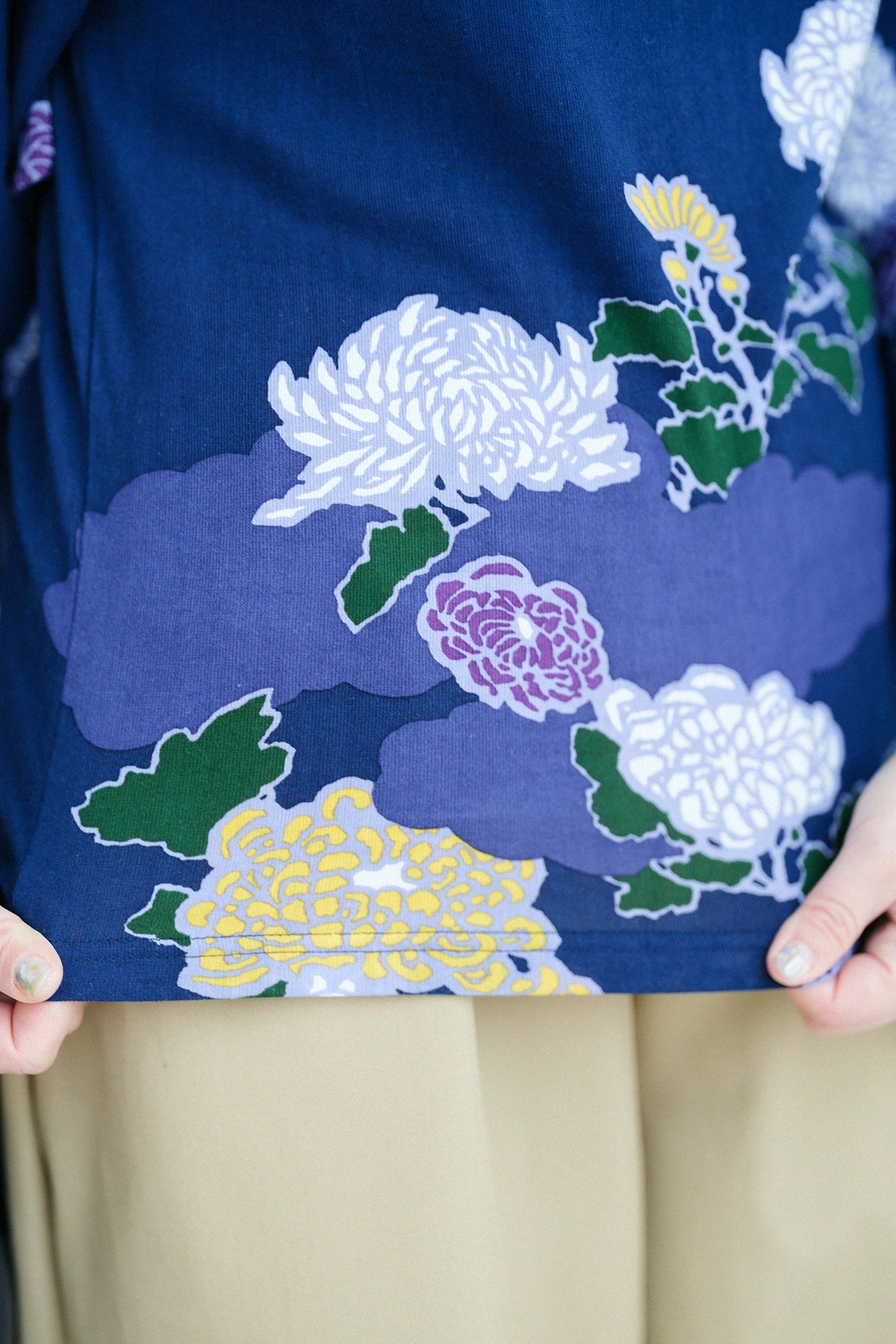 【3月3日頃発送予定】高島縮 40/40 薙（なぎ）ジバン／雲取り（くもどり）に菊