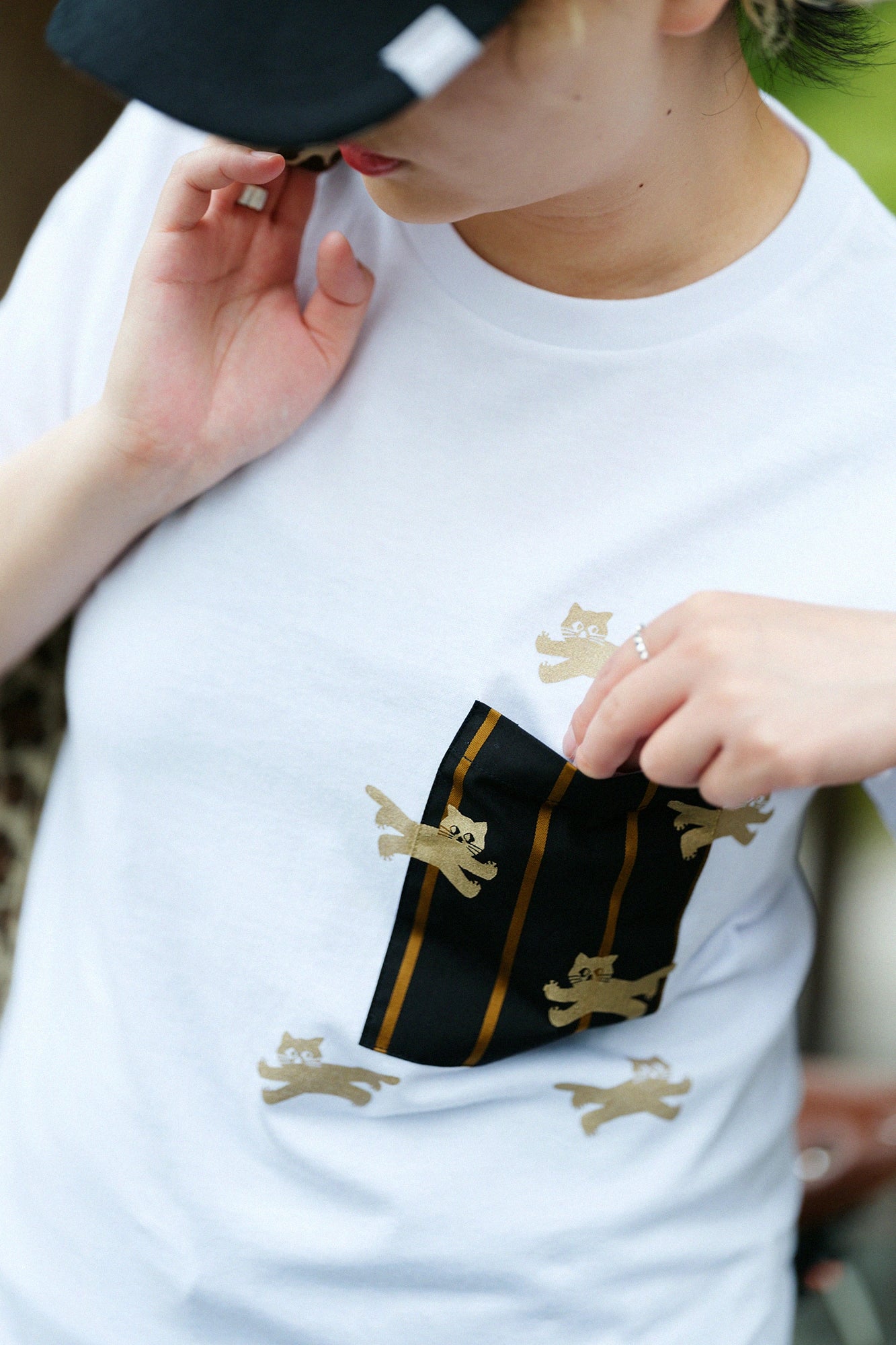 【Ships ard. 6/30】Short Sleeve Pocket T-shirt[5.0]／White×Cat Sprint