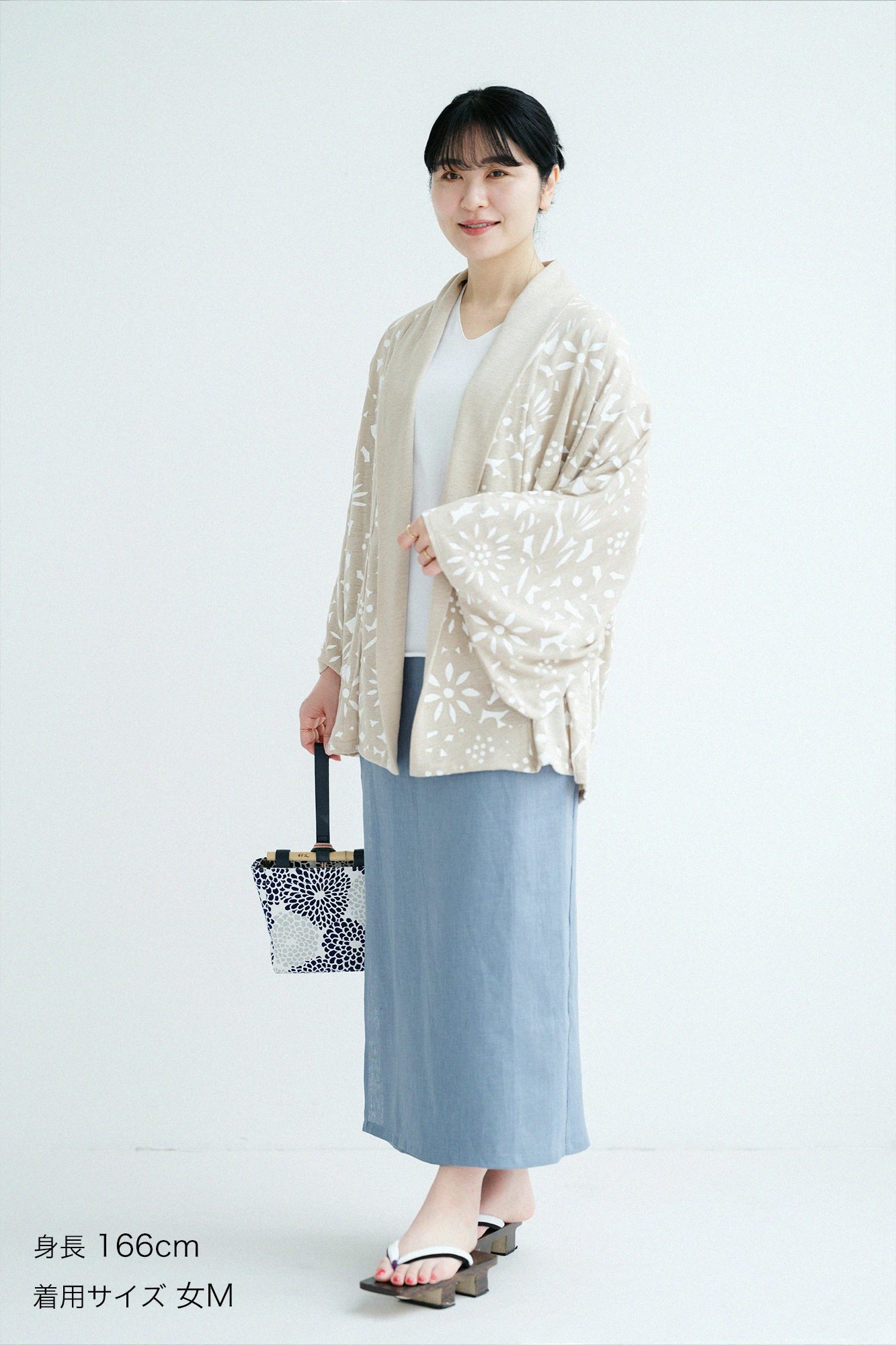 Linen Wrap Skirt / Greyish Blue