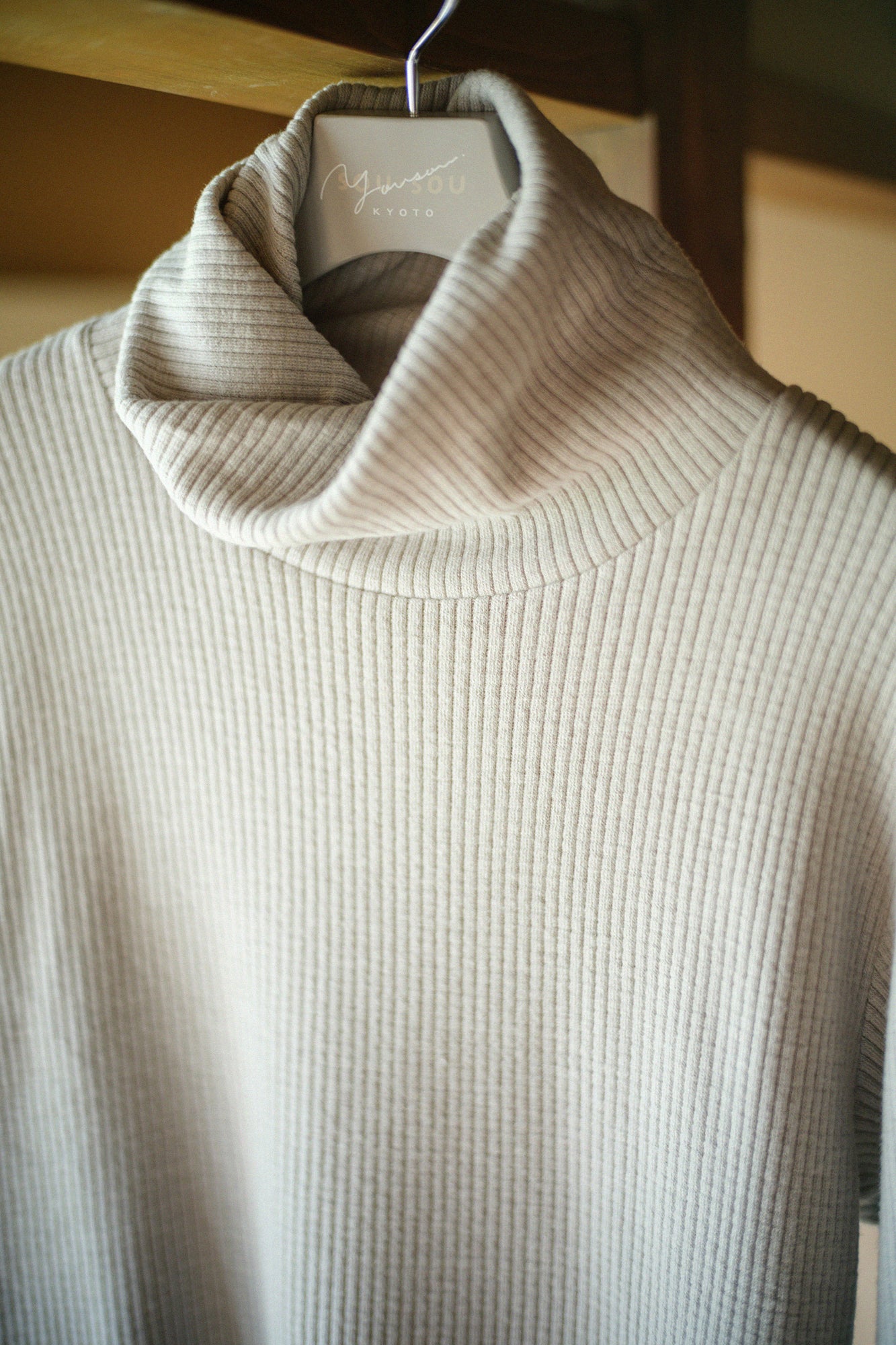 【預購】Soft Thermo(R) 羅紋針織 造型高領L/S長版上衣／天灰色（※預計於12月9日左右發貨）