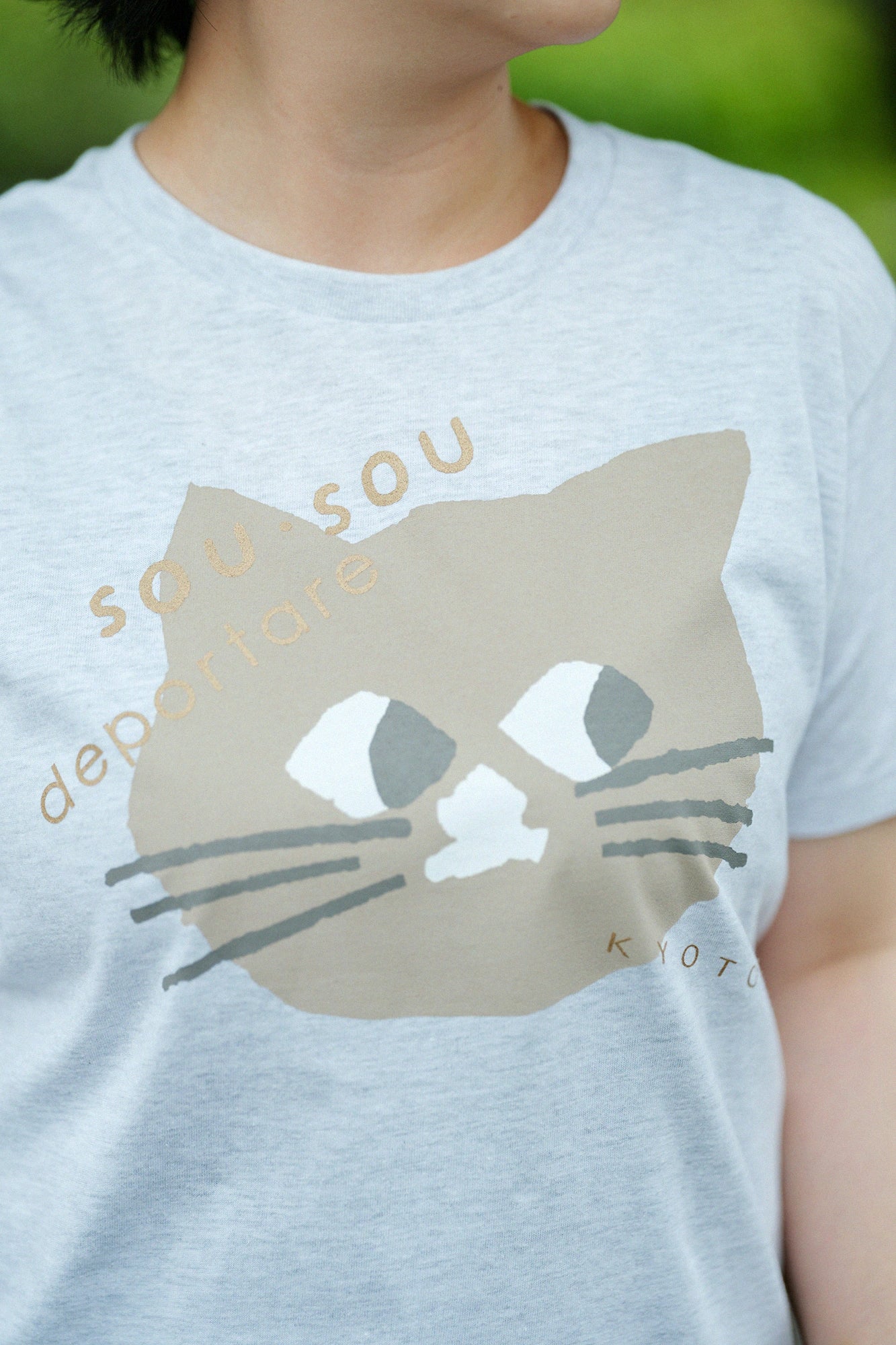 【6月30日頃発送予定】depoニャン 半袖Tシャツ[5.0]／アイボリー