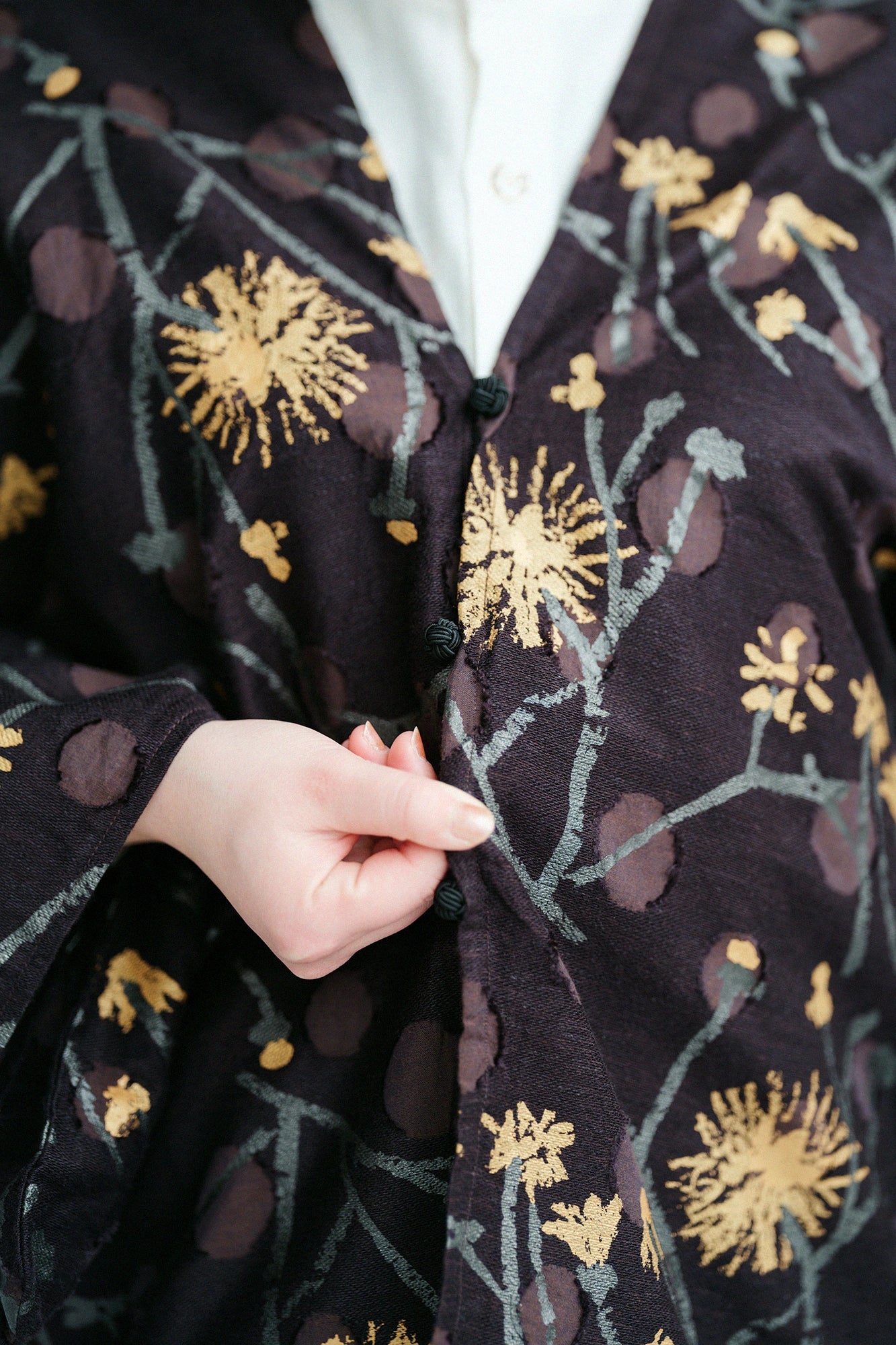 【3月3日頃発送予定】カットジャカール はつき／散歩道（さんぽみち） 黒茶（くろちゃ）