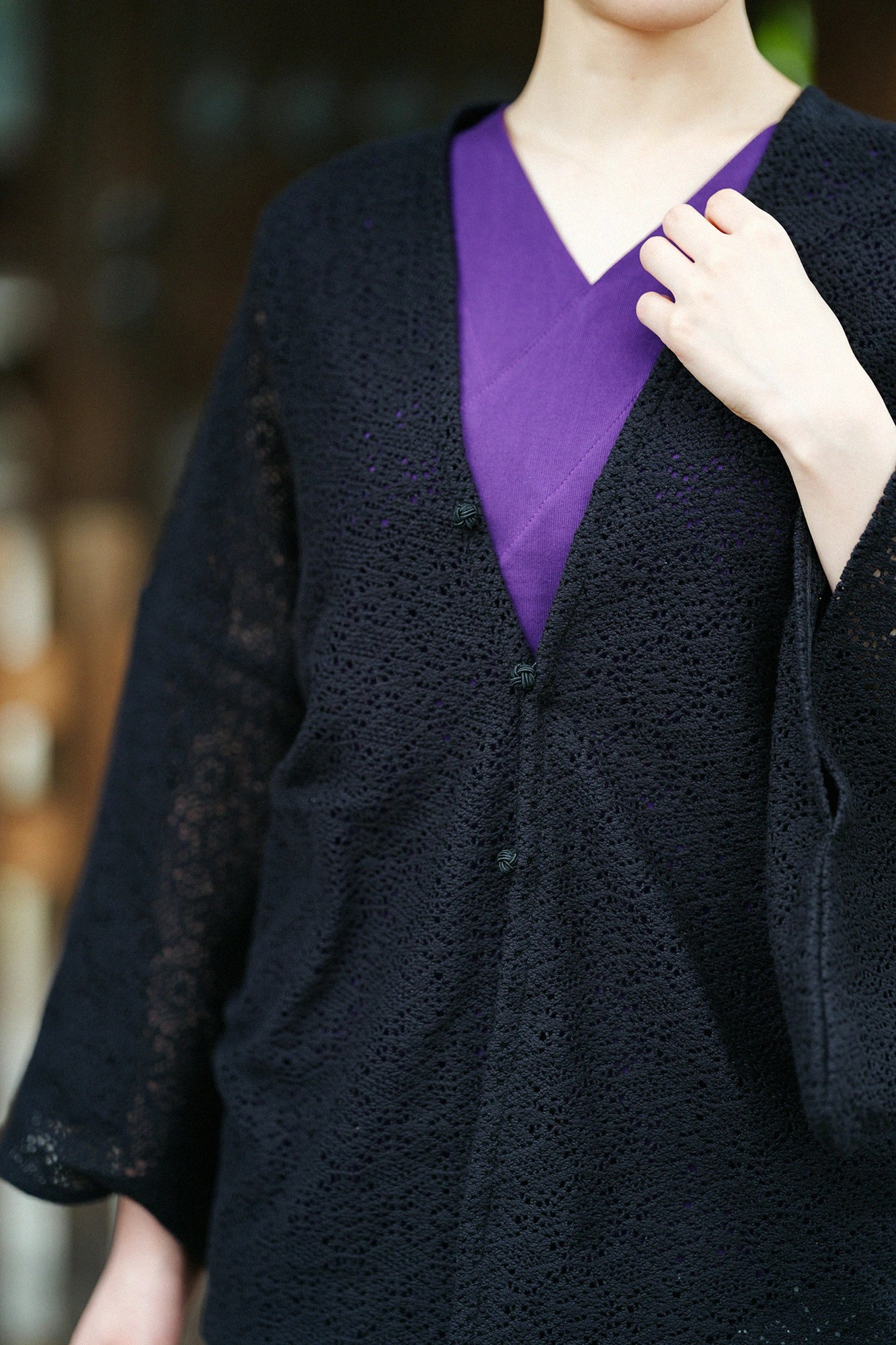 【Ships ard. 6/23】Hollow Out Embroidery Hatsuki Cardigan / Black