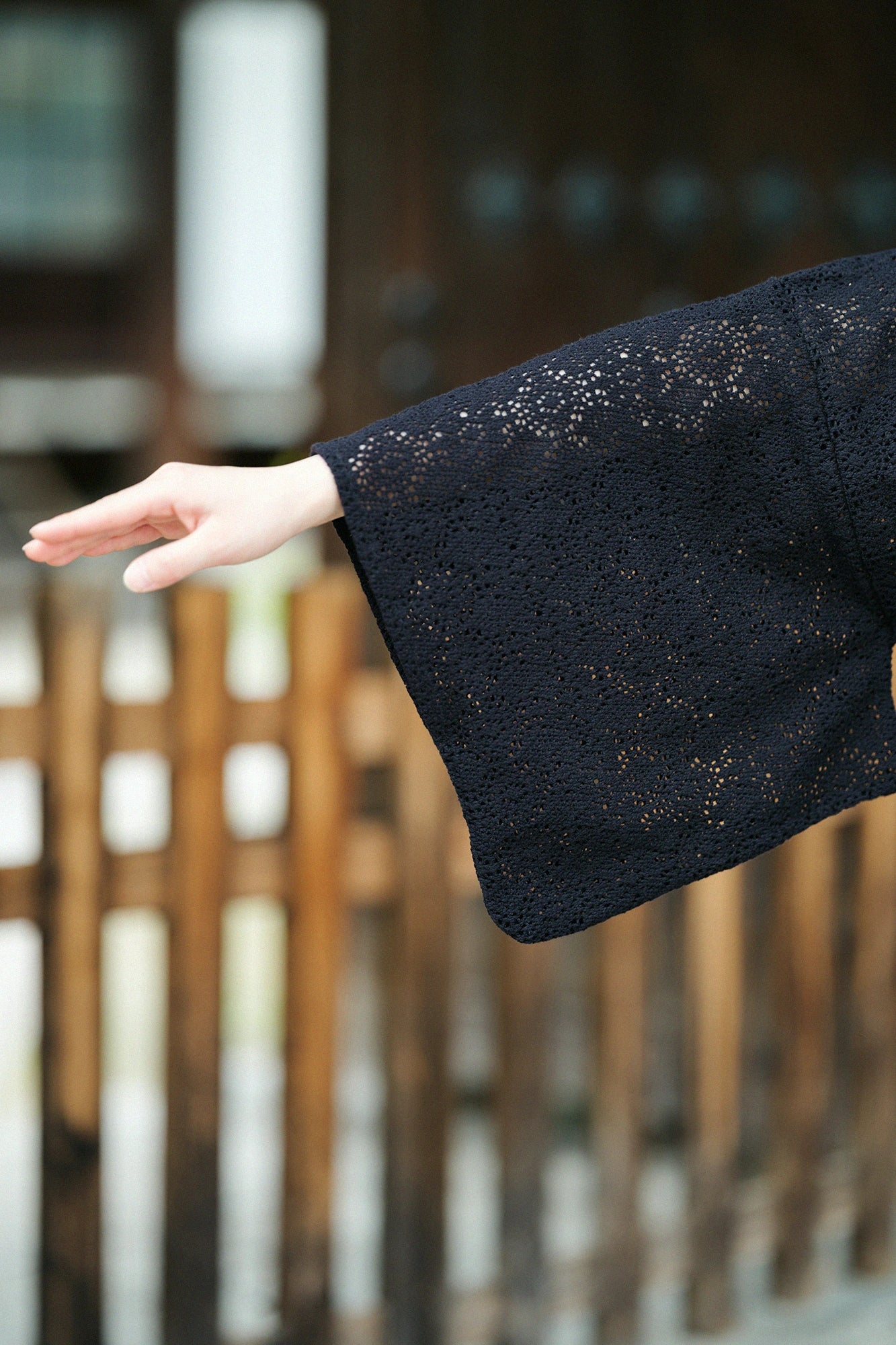 【Ships ard. 6/23】Hollow Out Embroidery Hatsuki Cardigan / Black