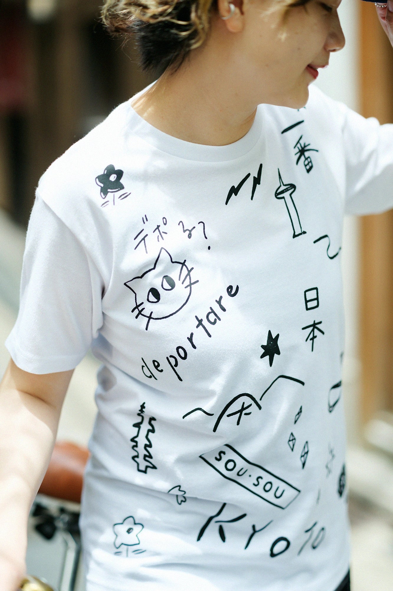 【6月30日頃発送予定】depo 乱描画（らんびょうが） 半袖Tシャツ[5.0]／ホワイト