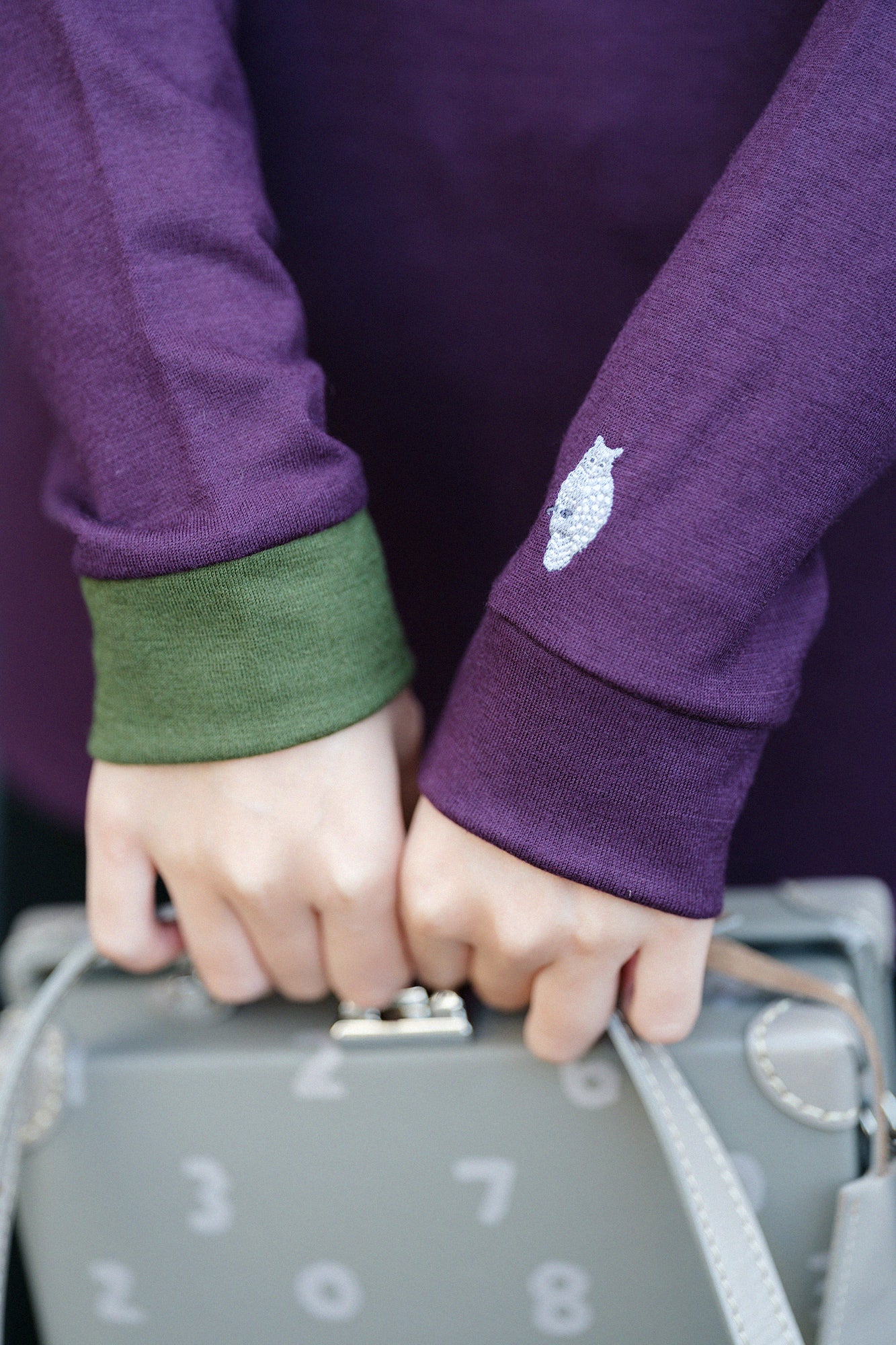 【預購】平針織 可洗羊毛 造型高領L/S長版上衣／紫藍色（※預計於12月9日左右發貨）