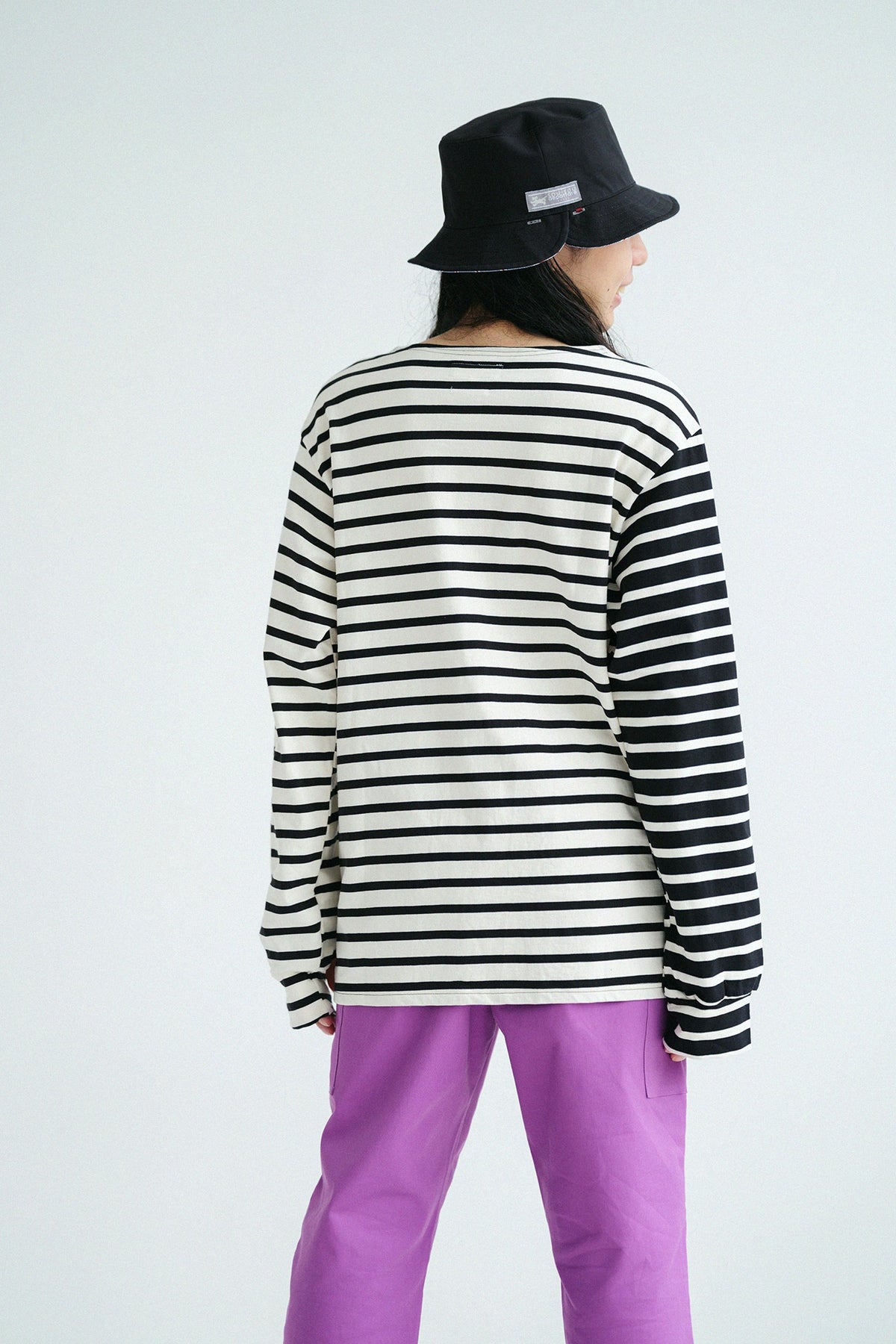 '身長：'168cm ,'着用サイズ：'L,'※洗濯後寸法のものを着用',左下